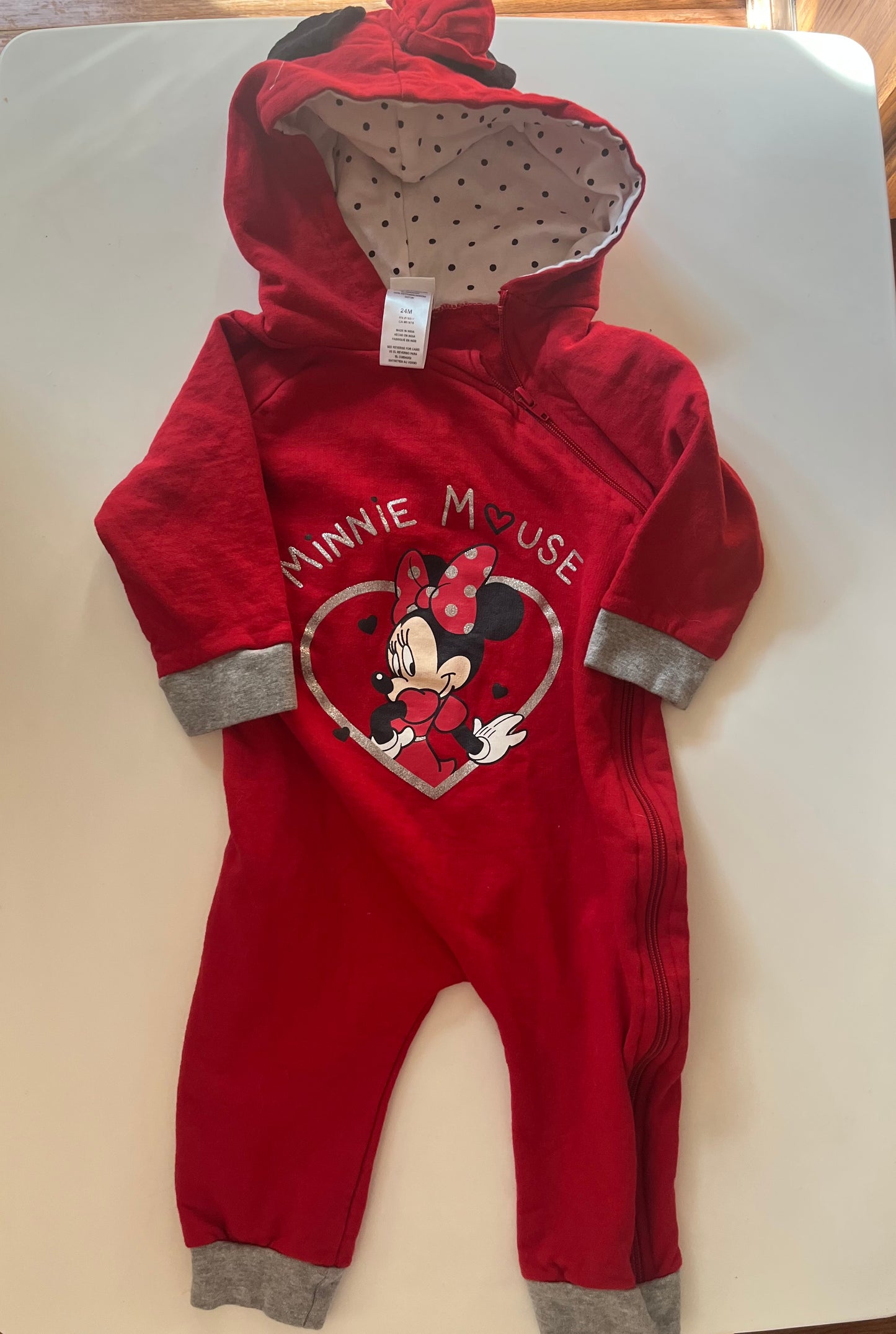 Seller #20 hooded Minnie Mouse sweatshirt jumpsuit 24 mo