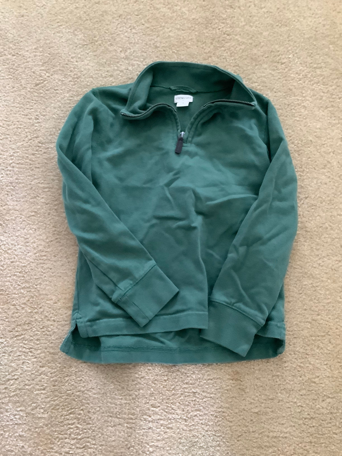 #130 Crewcuts Green Quarter Zip Sz 6-7