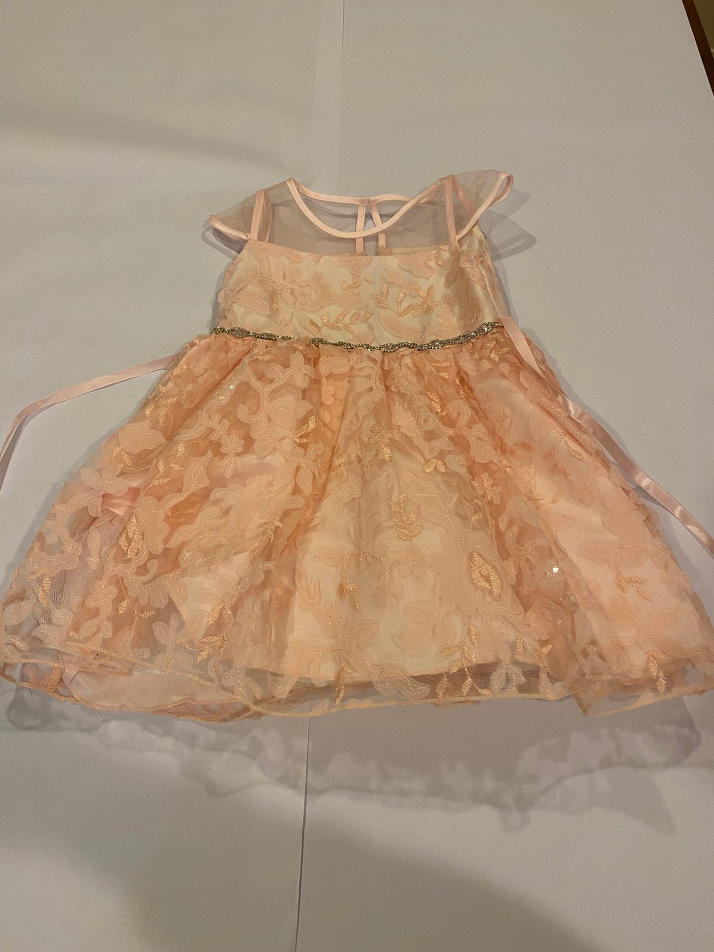 179 "Reduced" Rare Edition Peach Lace Dress- 3T