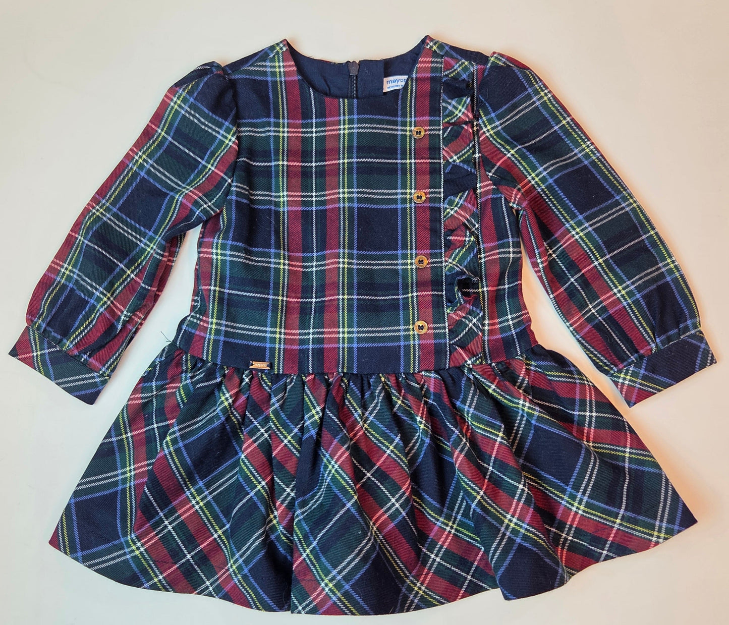 #112 - Mayoral Plaid Dress, Size 12m/80cm, NWOT