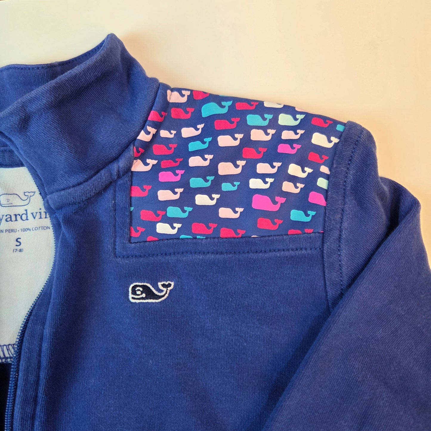 #112 - Vineyard Vines Royal Blue Whale Logo Shep Shirt, Size Sm (7-8), VGUC