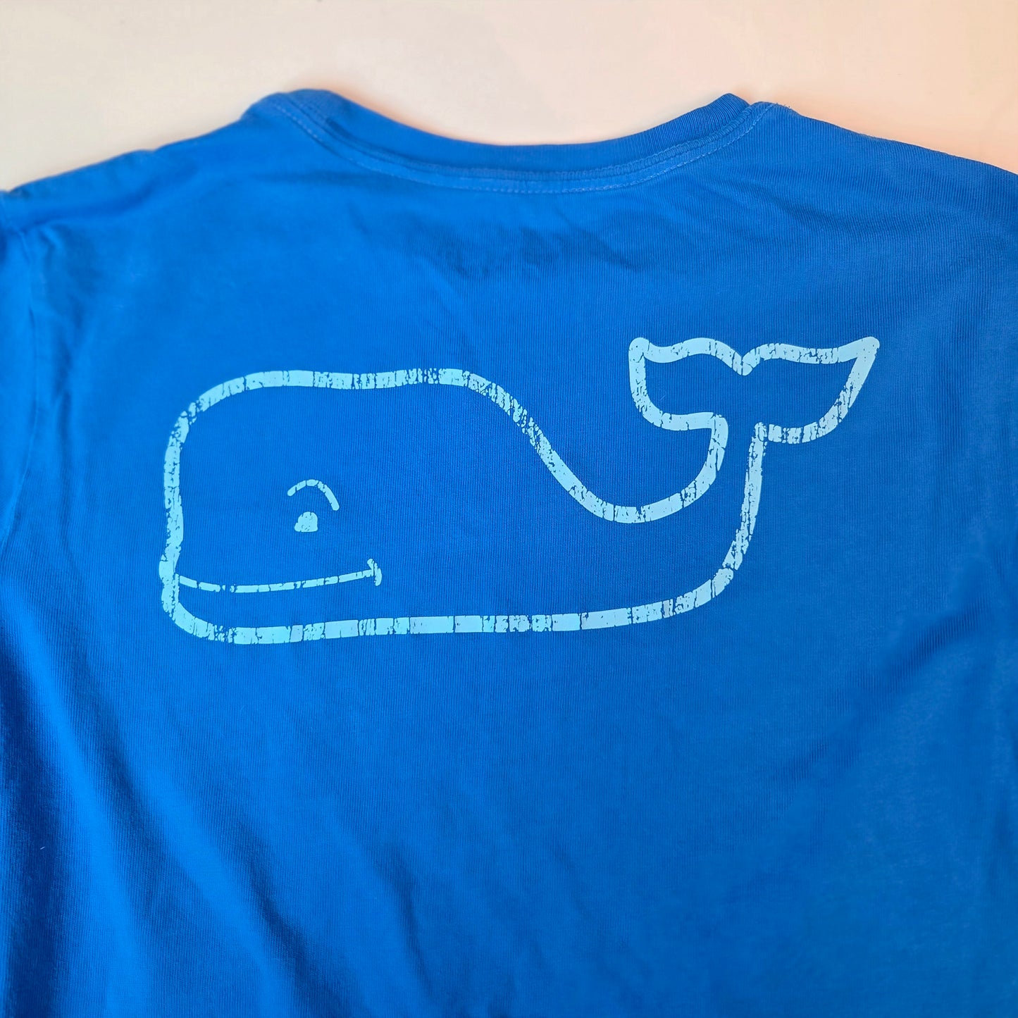 #112 - Cotton Boys' Vintage Whale Long-Sleeve Pocket Tee, Size M (12 - 14)