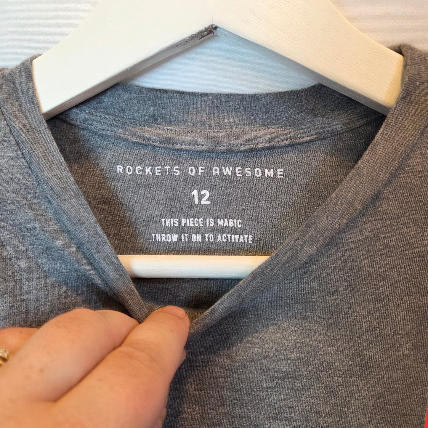 #112 - Rockets of Awesome Gray Dress with Rainbow Details, Size 12, EUC