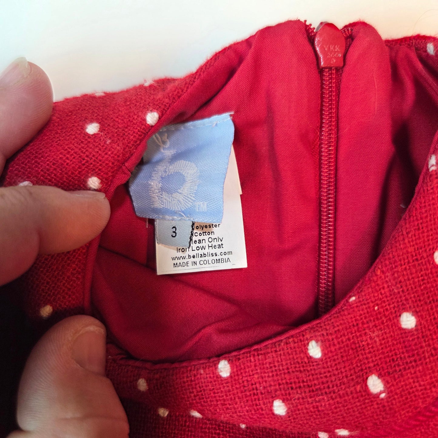 #112 - Bella Bliss Red with White Polka Dot Dress, Size 3, VGUC