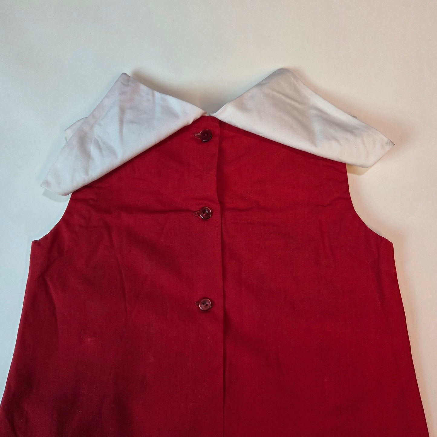 #112 - Vintage (Brand Sweetie's) Red Pleated Dress with floral embroidery, Size 3, VGUC