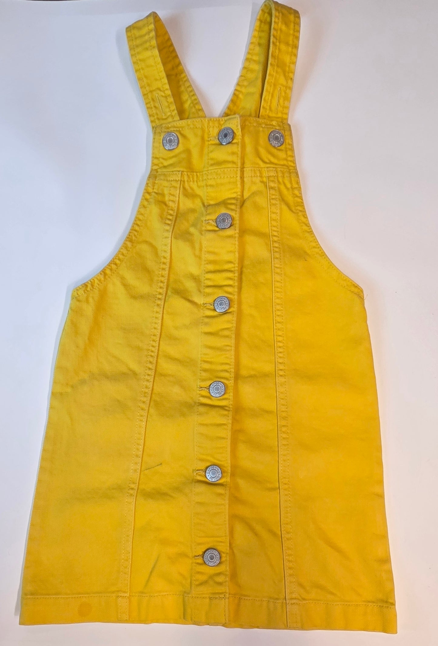 #112 - Gap Yellow Overall Dress, Girls Size S, EUC