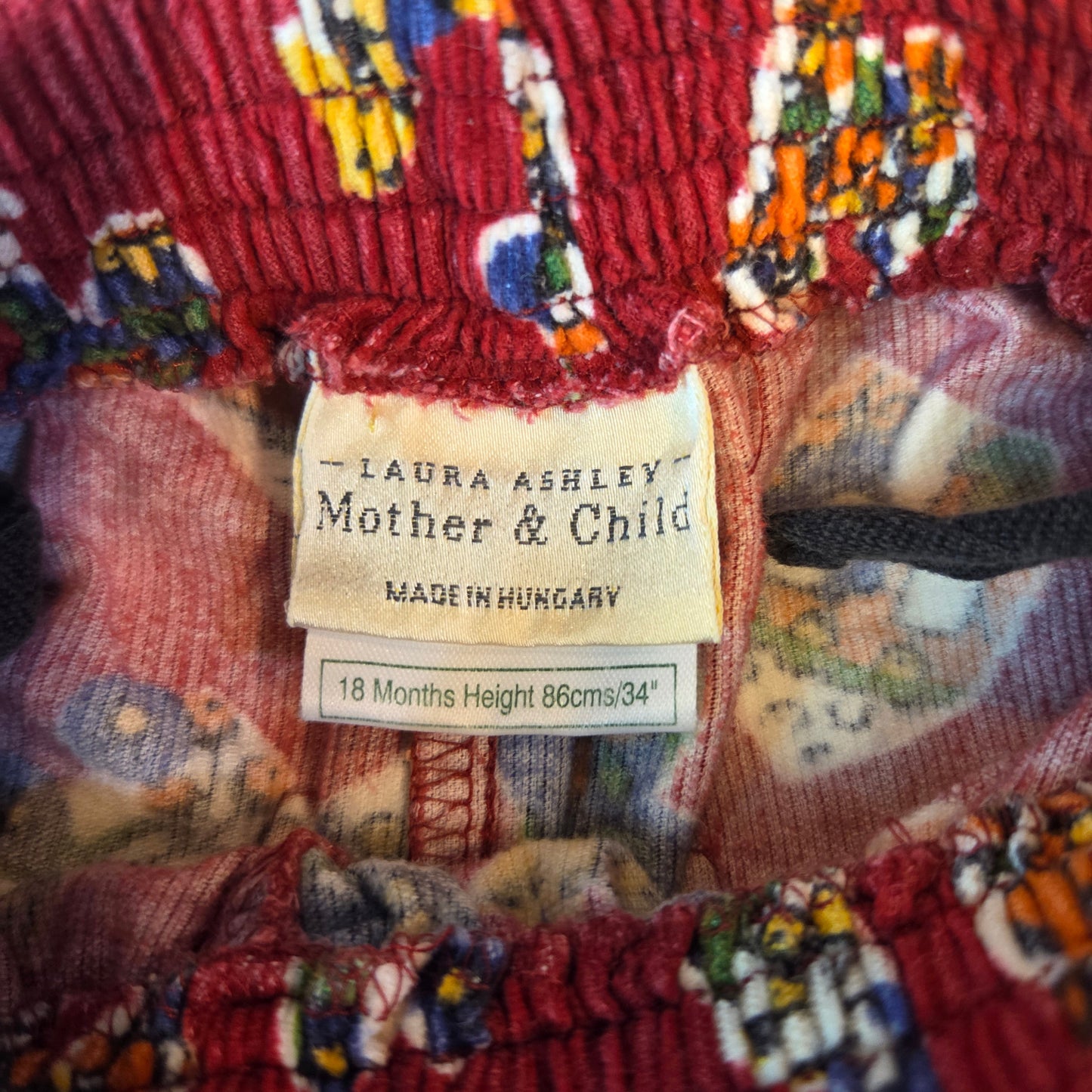 #112 - Vintage Laura Ashley Mother and Child Red Corderoy Pants, Size 18m, VGUC