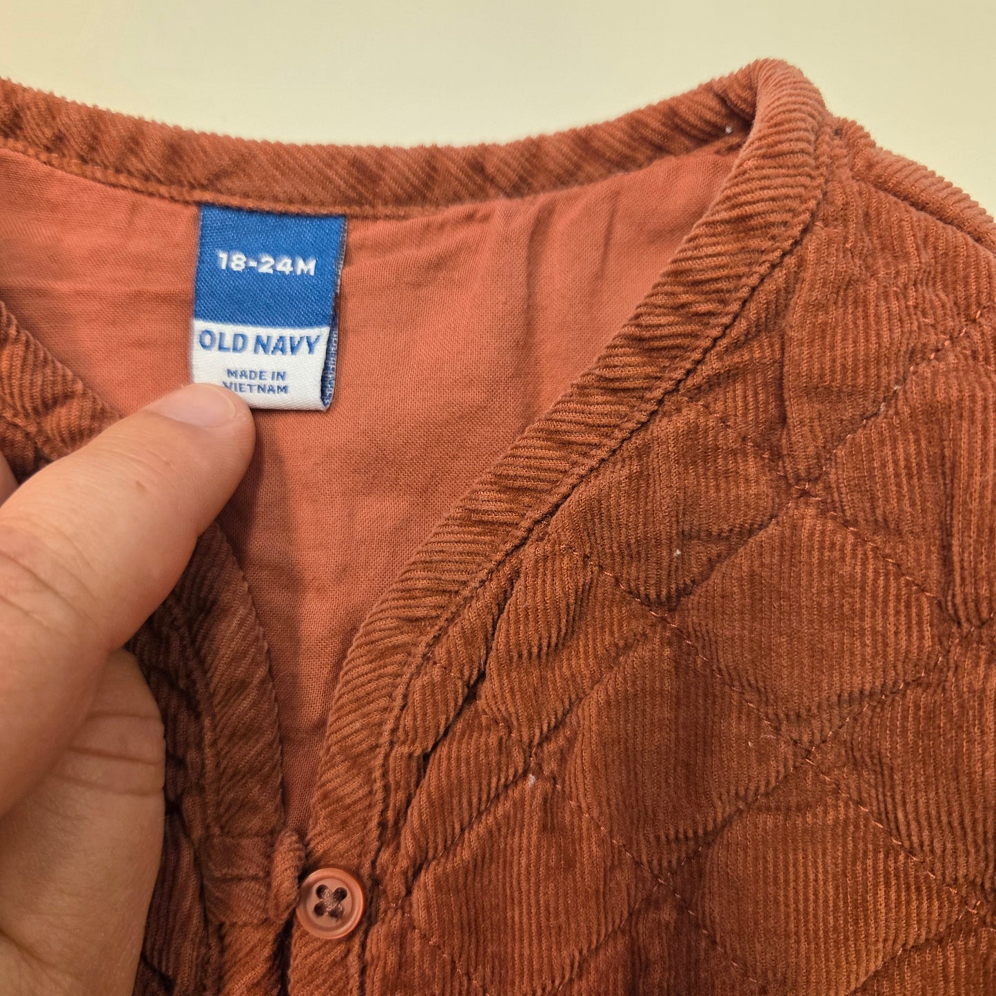 #112 - Old Navy Burnt Orange Romper, Girls Size 24m, EUC