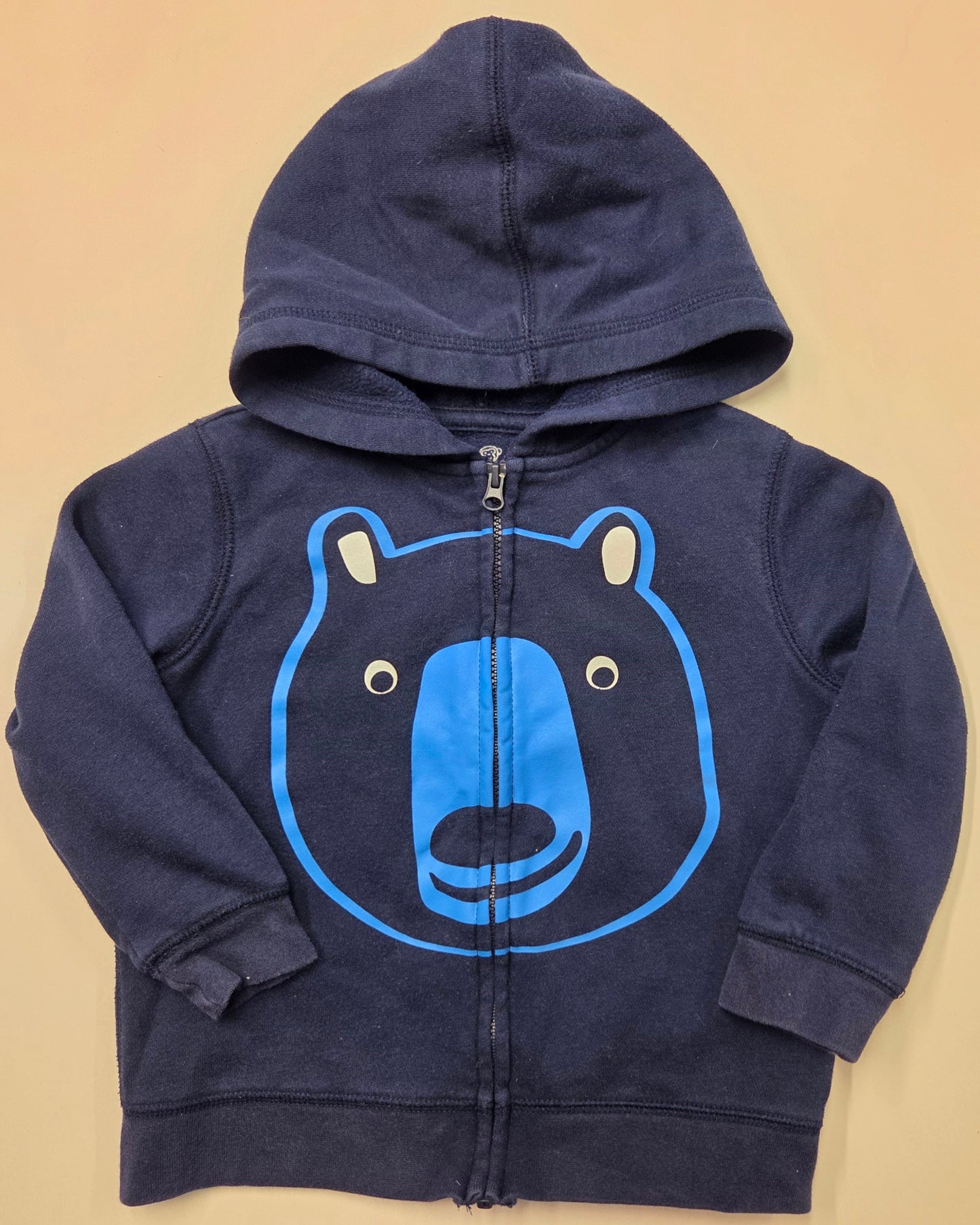 #112 - Okie Dokie Blue Hooded Sweatshirt, Boys Size 24M, VGUC