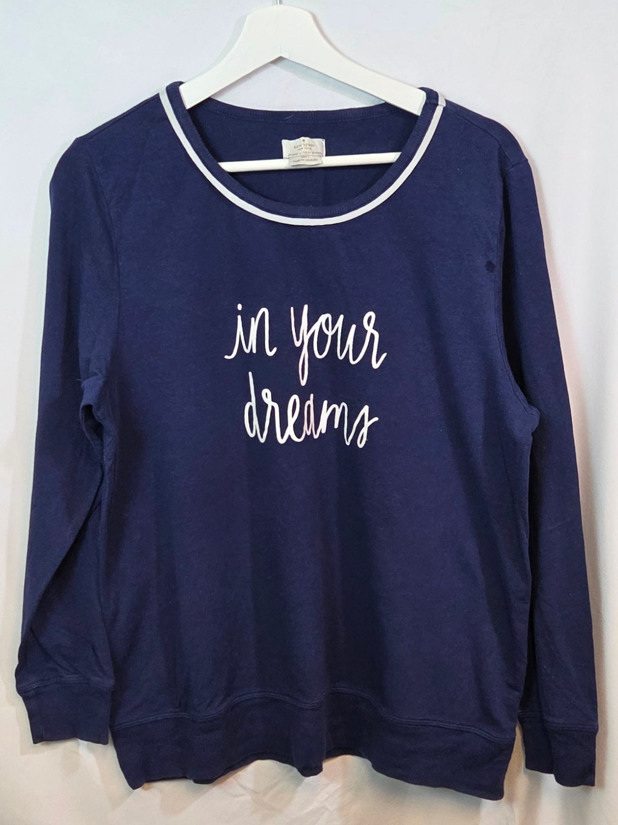 #112 - Kate Spade Blue Long Sleeve Shirt, Women's Size L, VGUC