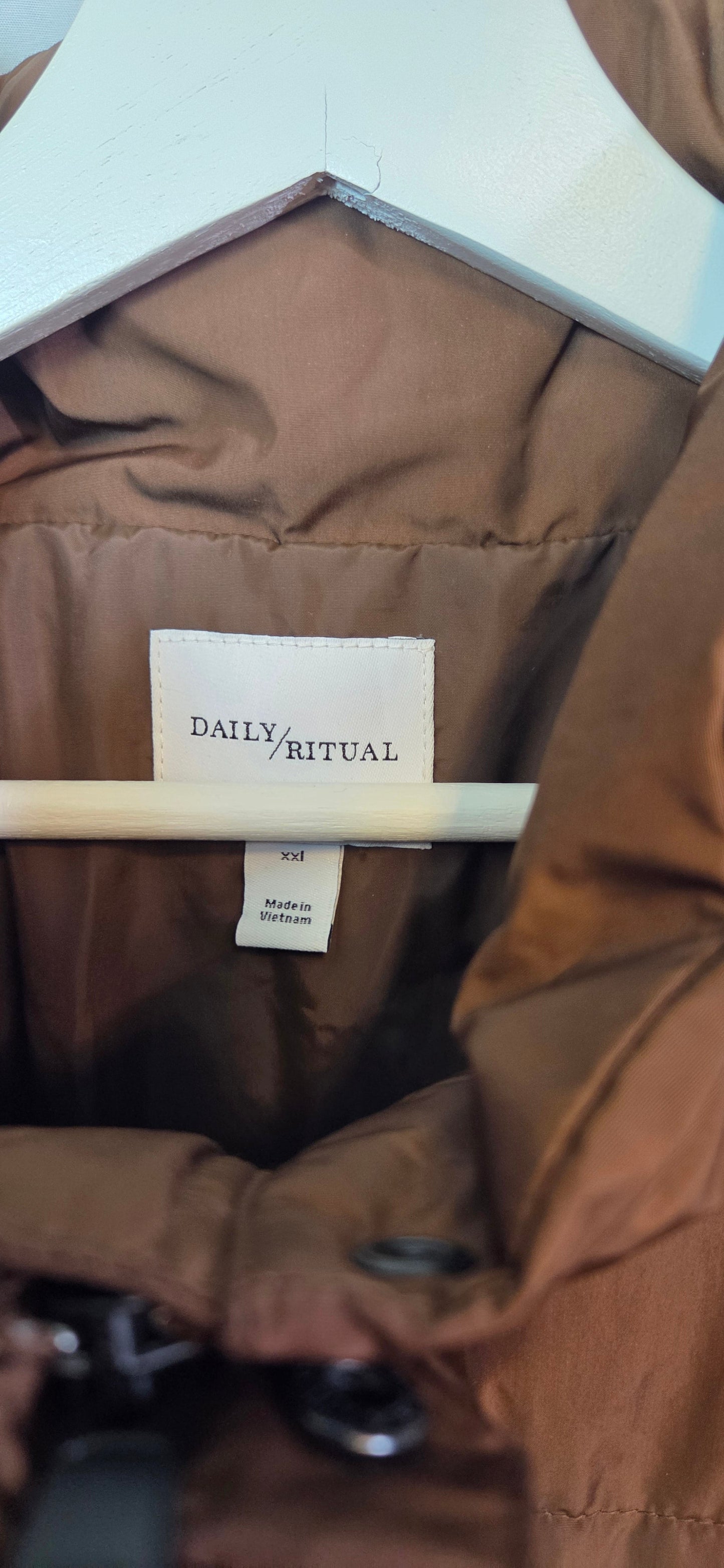 #112 - Daily Ritual Brown Puffy Coat, Women's Size XXL, EUC