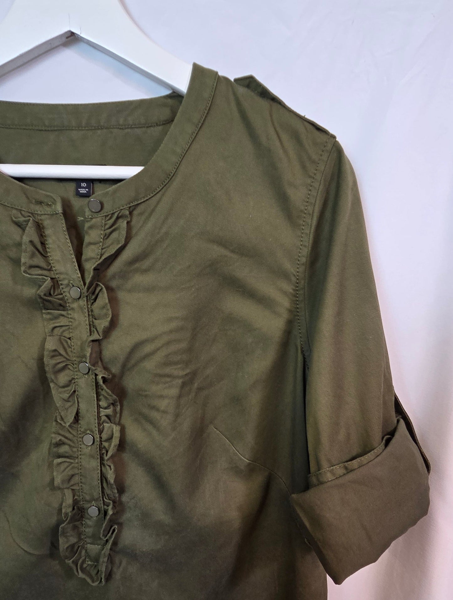#112 - Talbots Olive Green Dress, Women's Size 10, VGUC