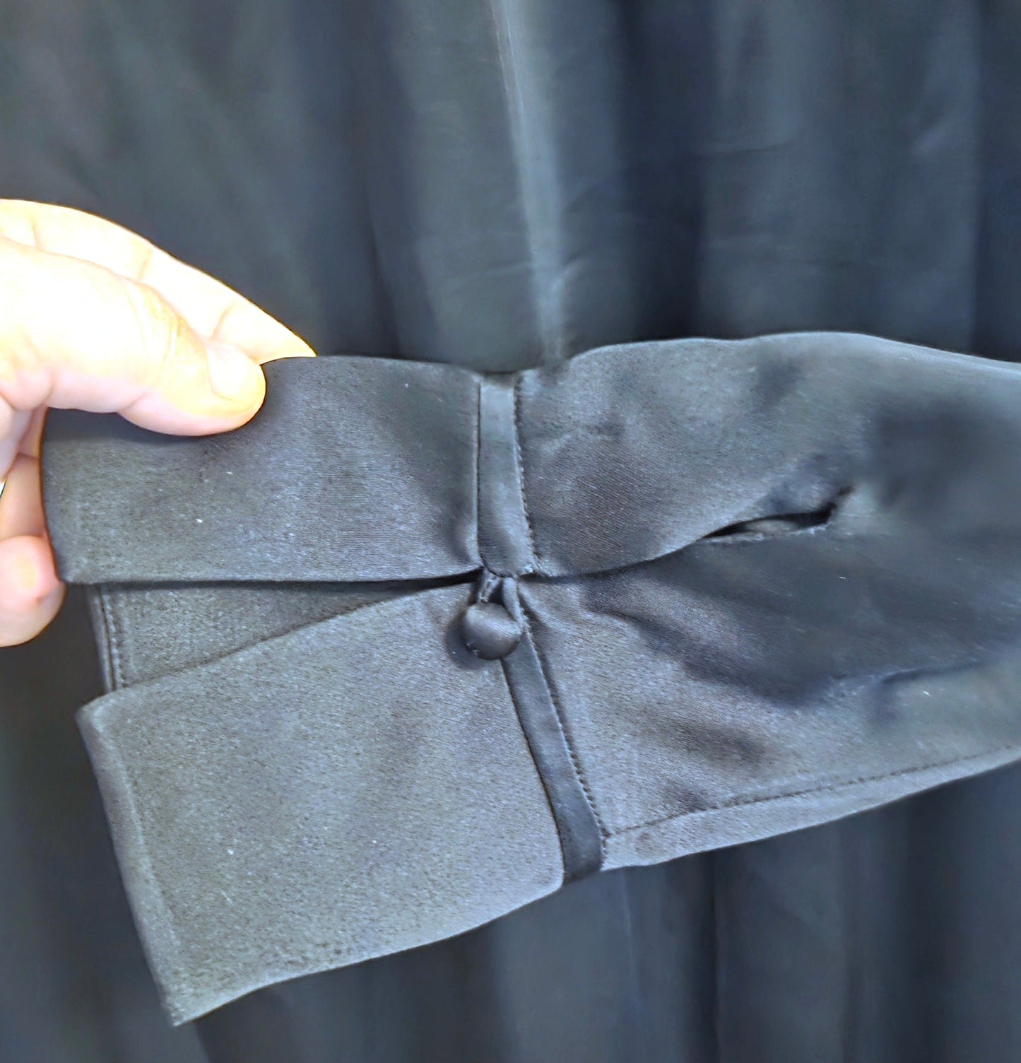 #112 - Episode Black Satin Dress, Size 14, EUC