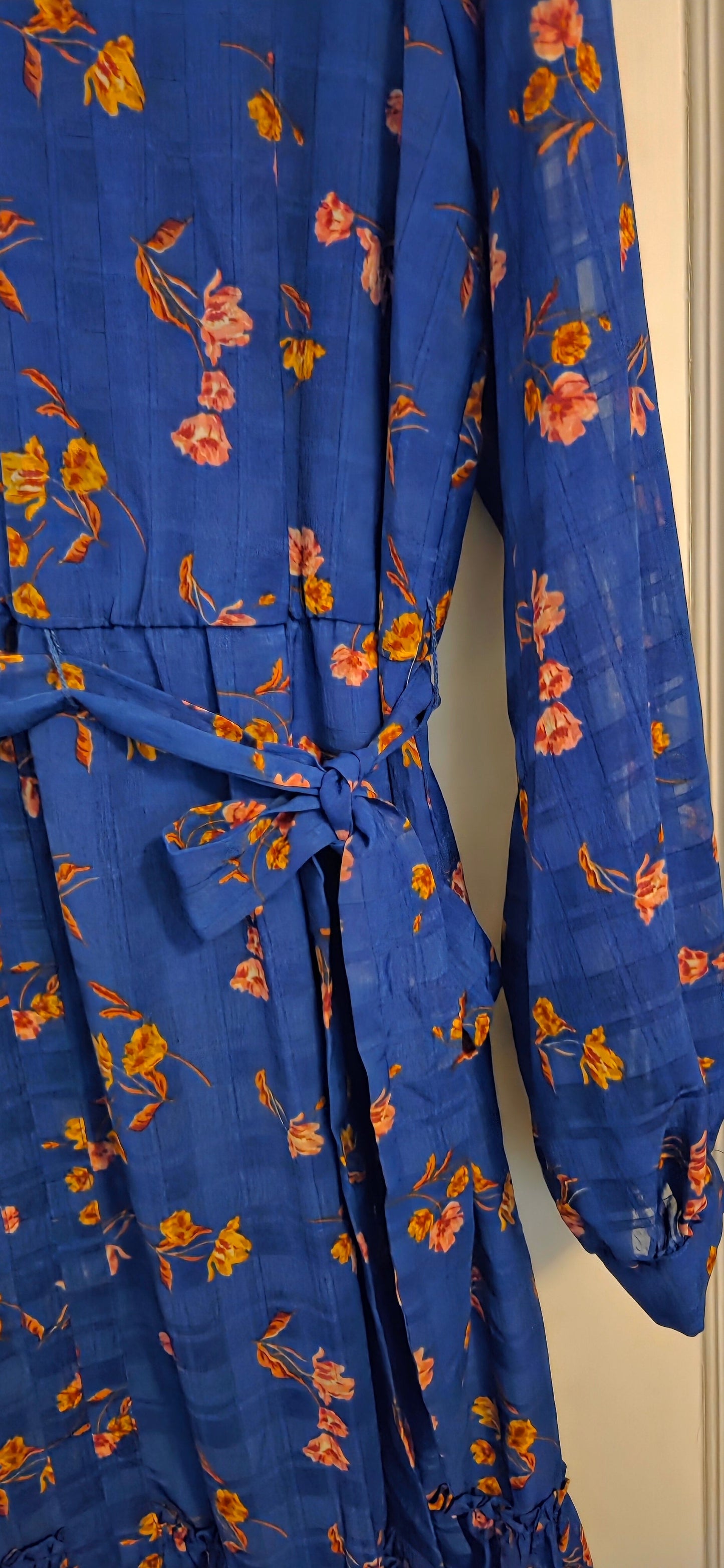 #112 - Draper James RSVP Blue Floral Dress, Womens Size XL, NWOT