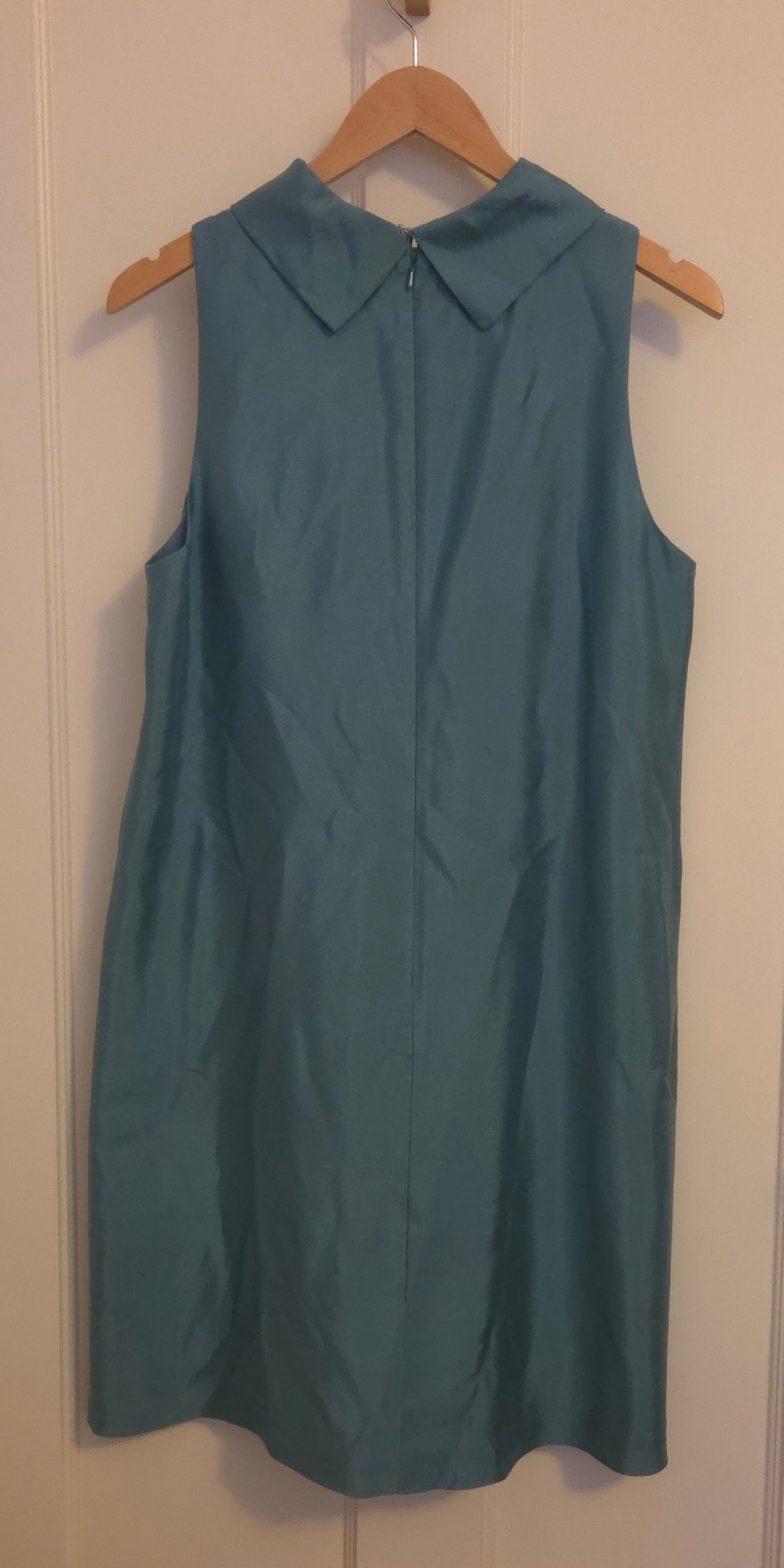 #112 - Talbots Blue Silk Dress, Womens Size 12, EUC