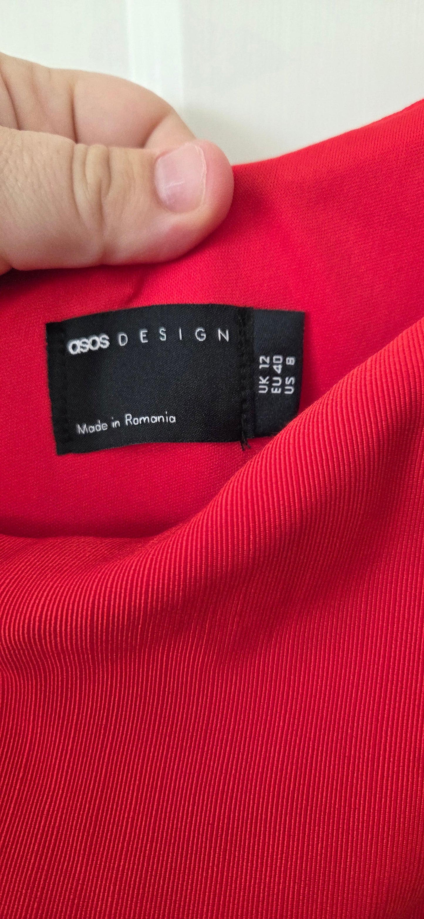 #112 - asos Design Red One Shoulder Jumpsuit, Women's Size 8, EUC