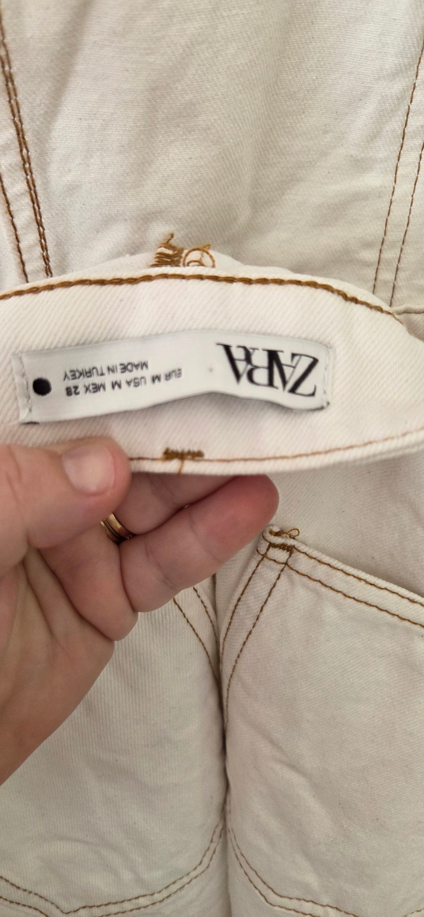 #112 - Zara White Overall Dress, Women's Size M, EUC