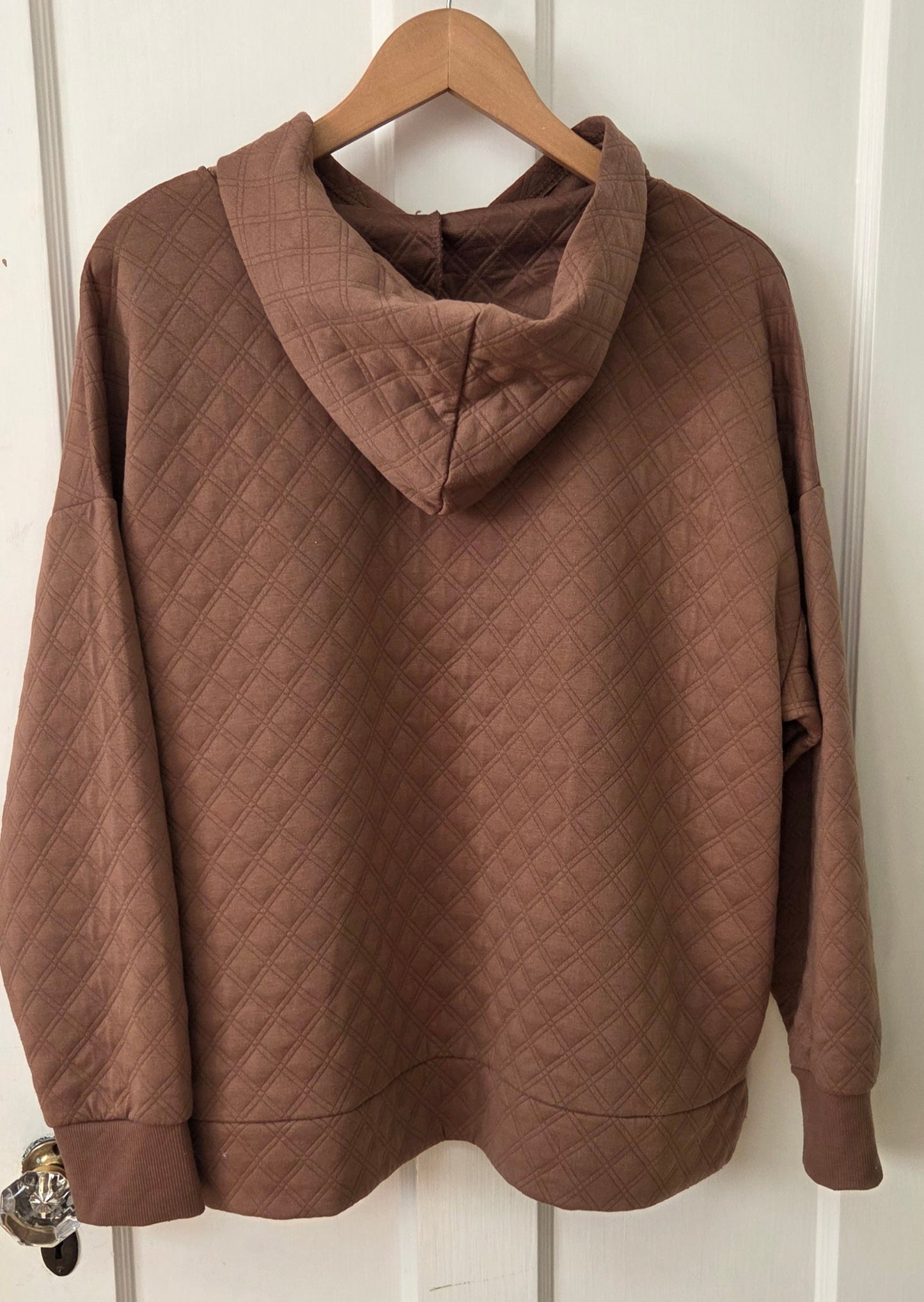 #112 - The Sweatshirt Project Brown Quilted Two Piece Sweatsuit, Women's Size 1X, EUC