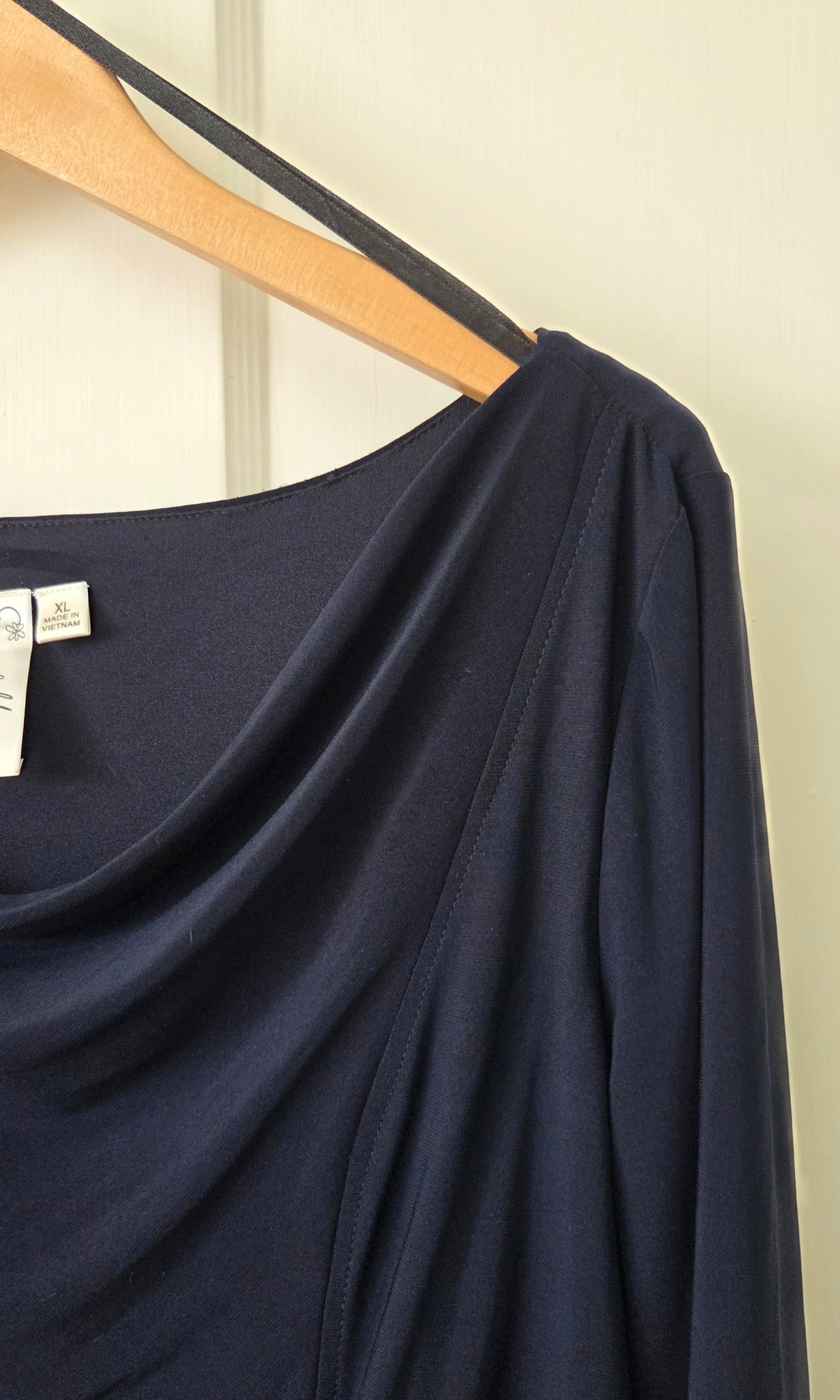 #112 - Navy Blue Jumpsuit with Drawstring Waist, Women's Size XL, EUC