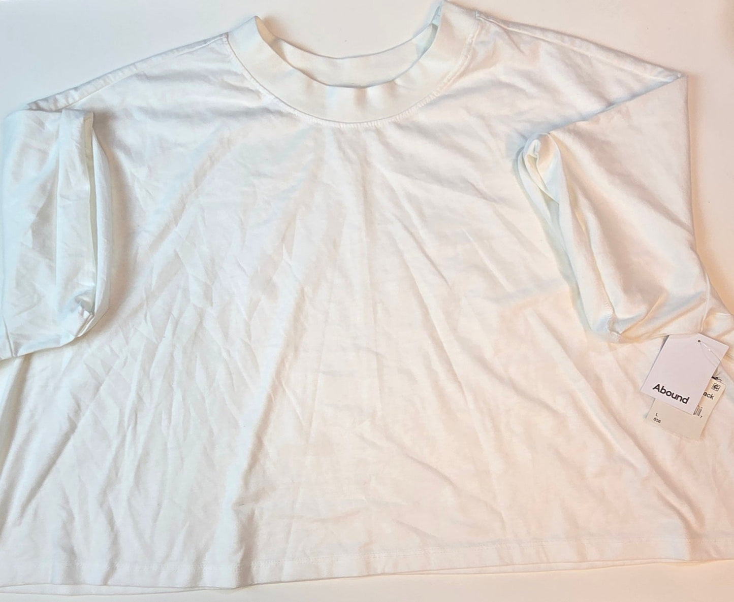 #112 - Abound White Crop Top, Women's Size L, NWT