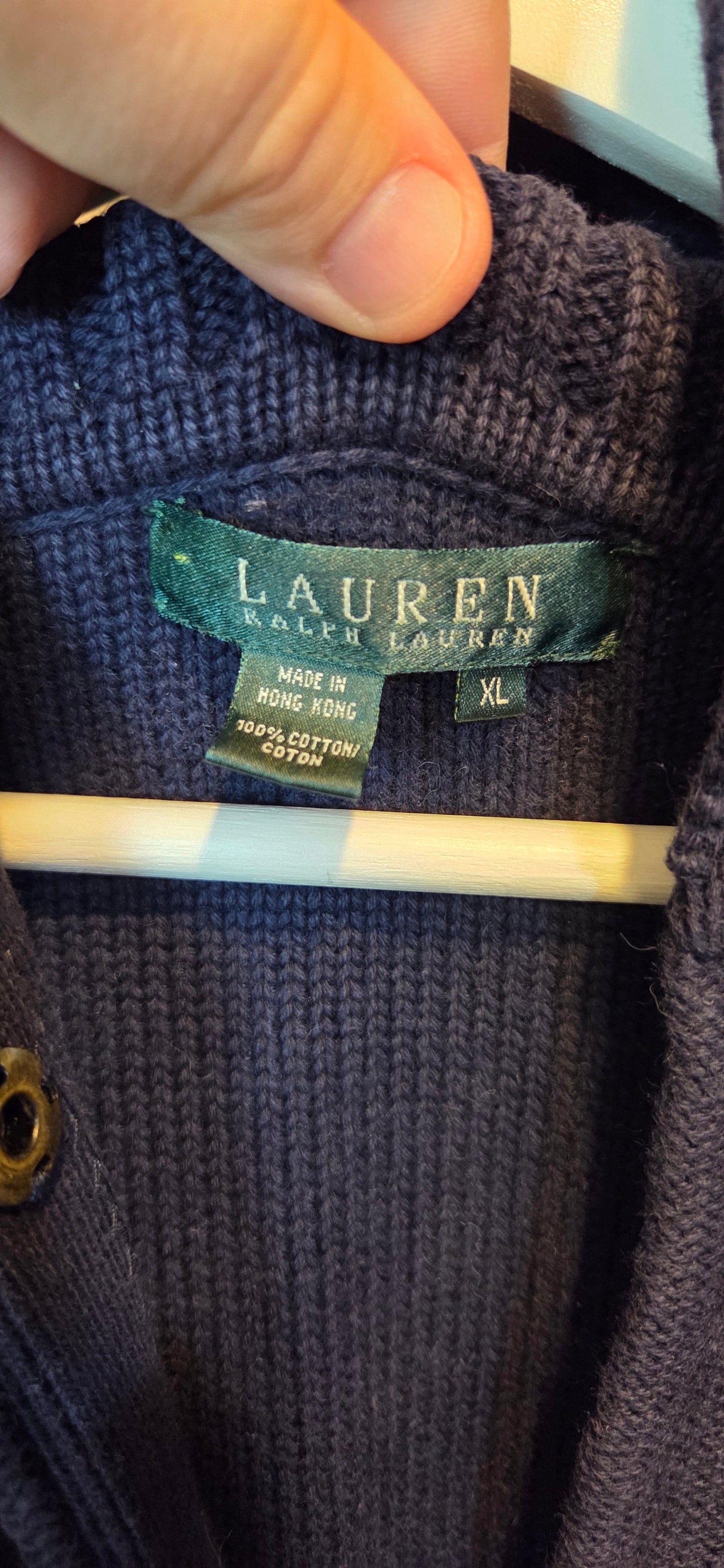 #112 - Lauren Ralph Lauren Toggle Sweater, Womens Size XL, EUC