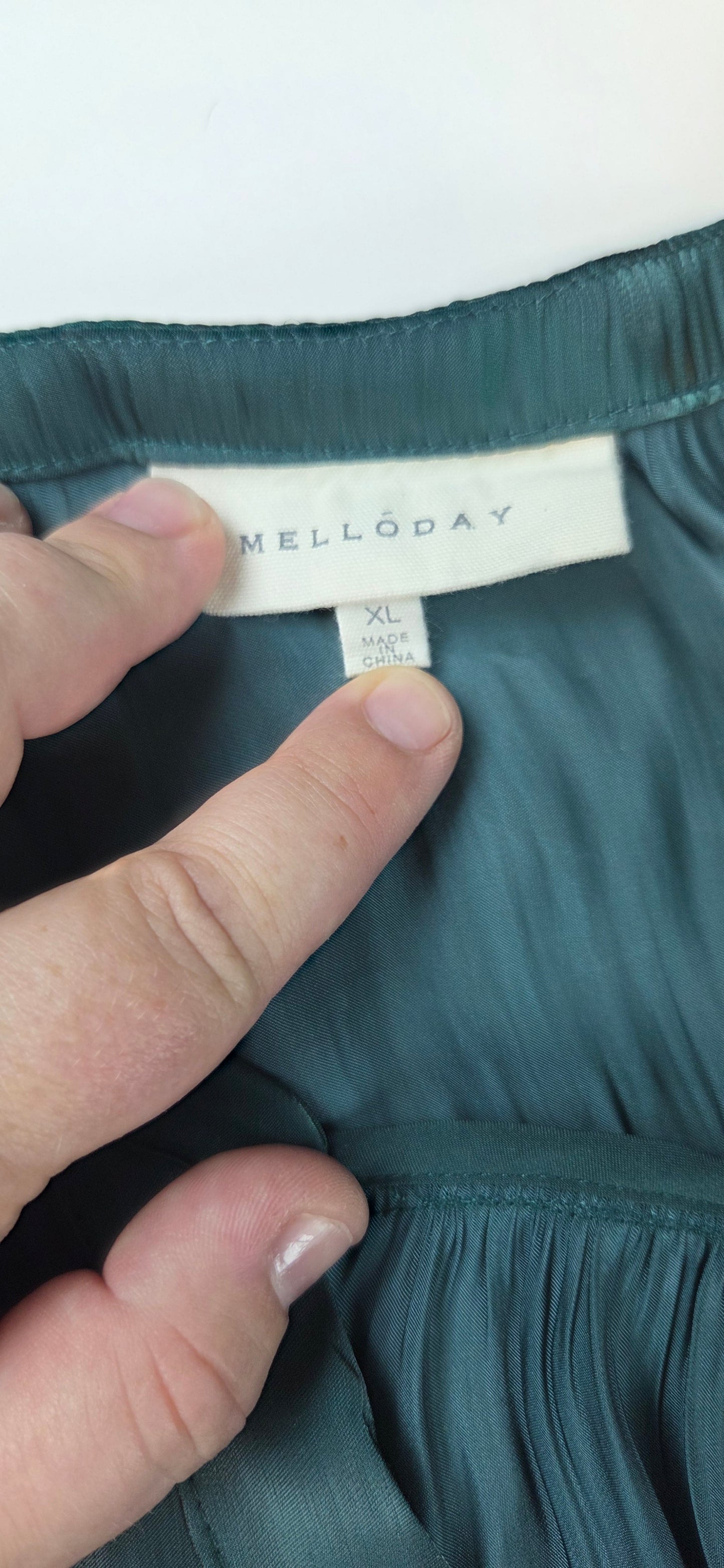 #112 - Melloday Green Blouse, Womens Size XL, EUC