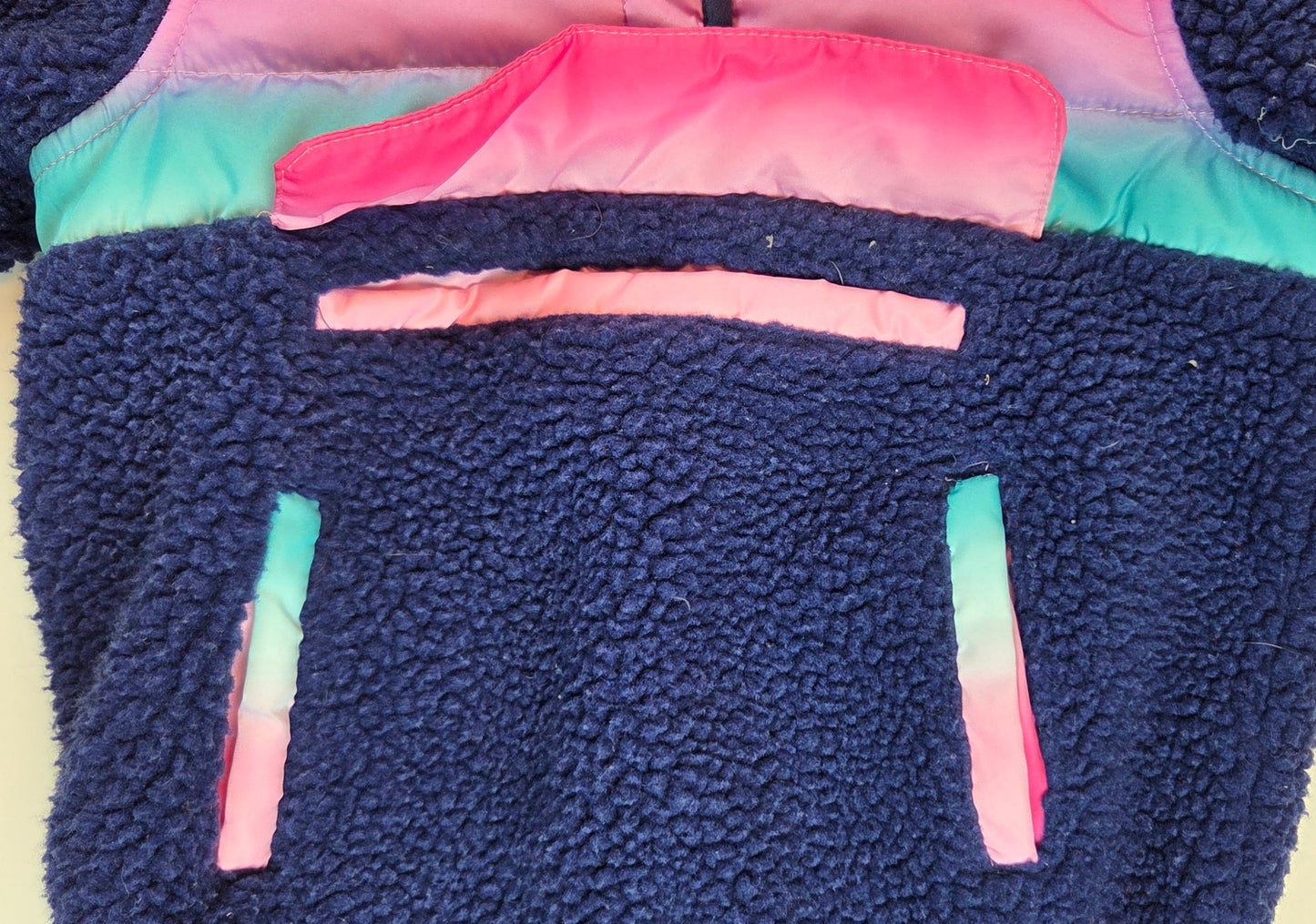 #112- Hooded Sherpa Quarter Zip Coat, Size 4t, VGUC