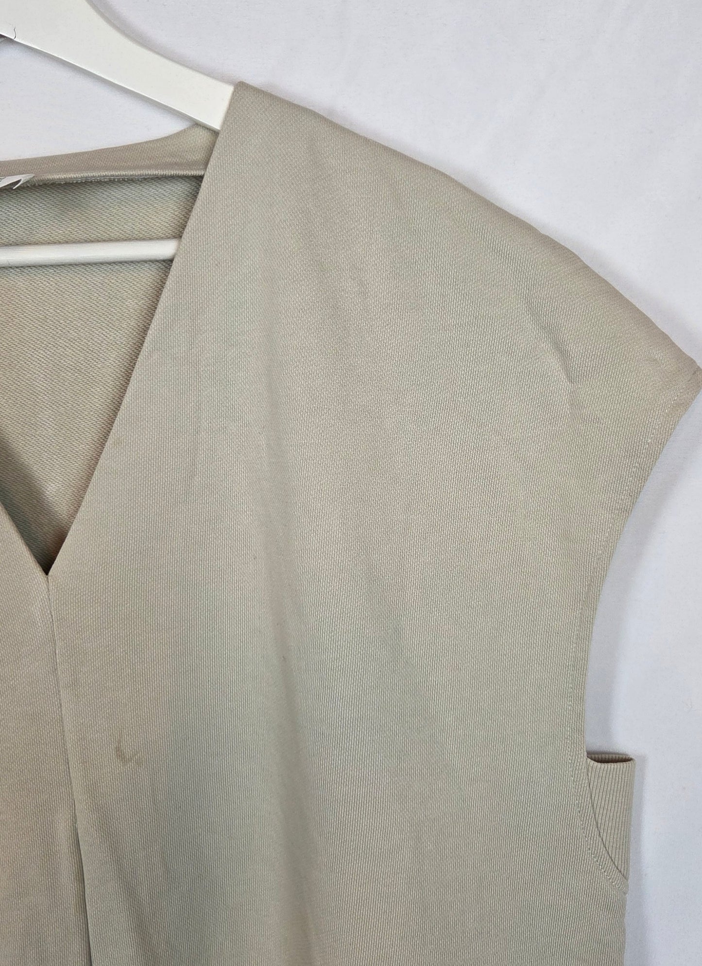 #112 - Haven Well Within Organic Cotton Beige French Terry Boxy Midi Dress, Size womens XL, EUC