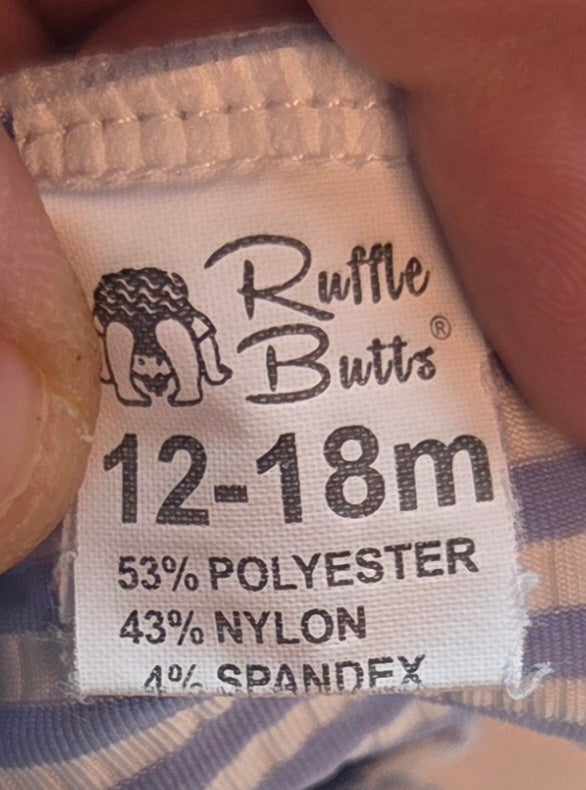 #152 - Ruffle Butts One Piece Swim Suit, Girls Size 12-18m, GUC