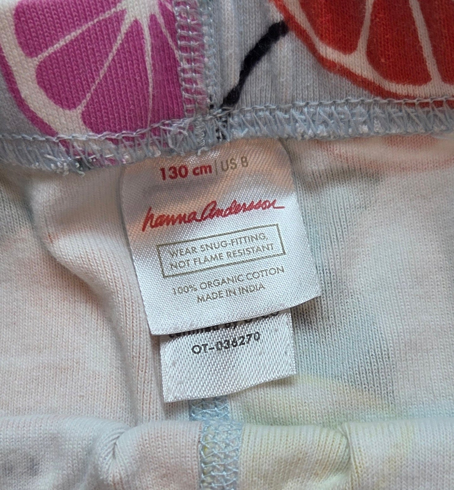 #152 - Hanna Andersson Short John PJ Set, Girls Size 8 (130), EUC