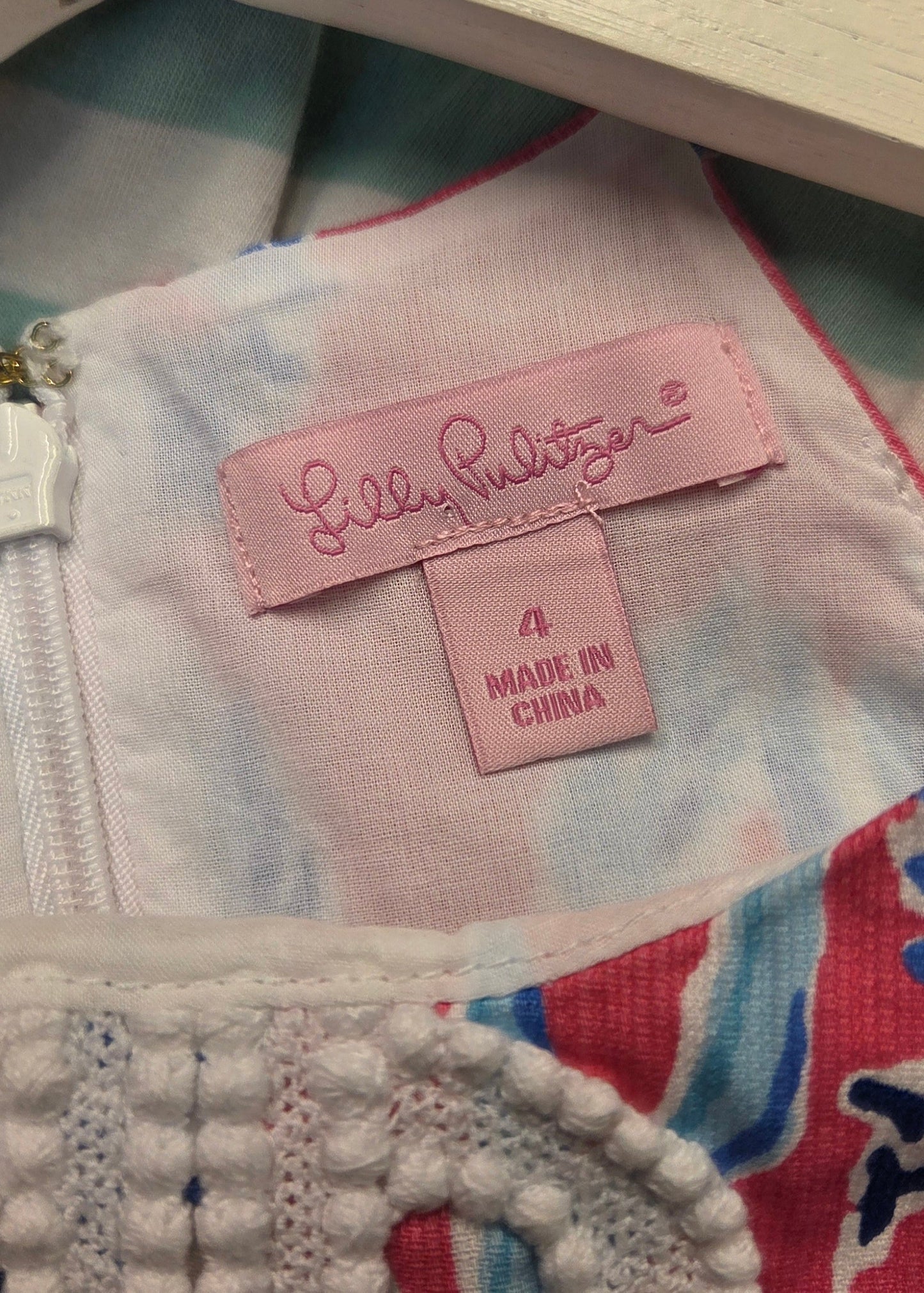 #152 - Lilly Pulitzer Pink/Blue Dress, Girls Size 4, EUC