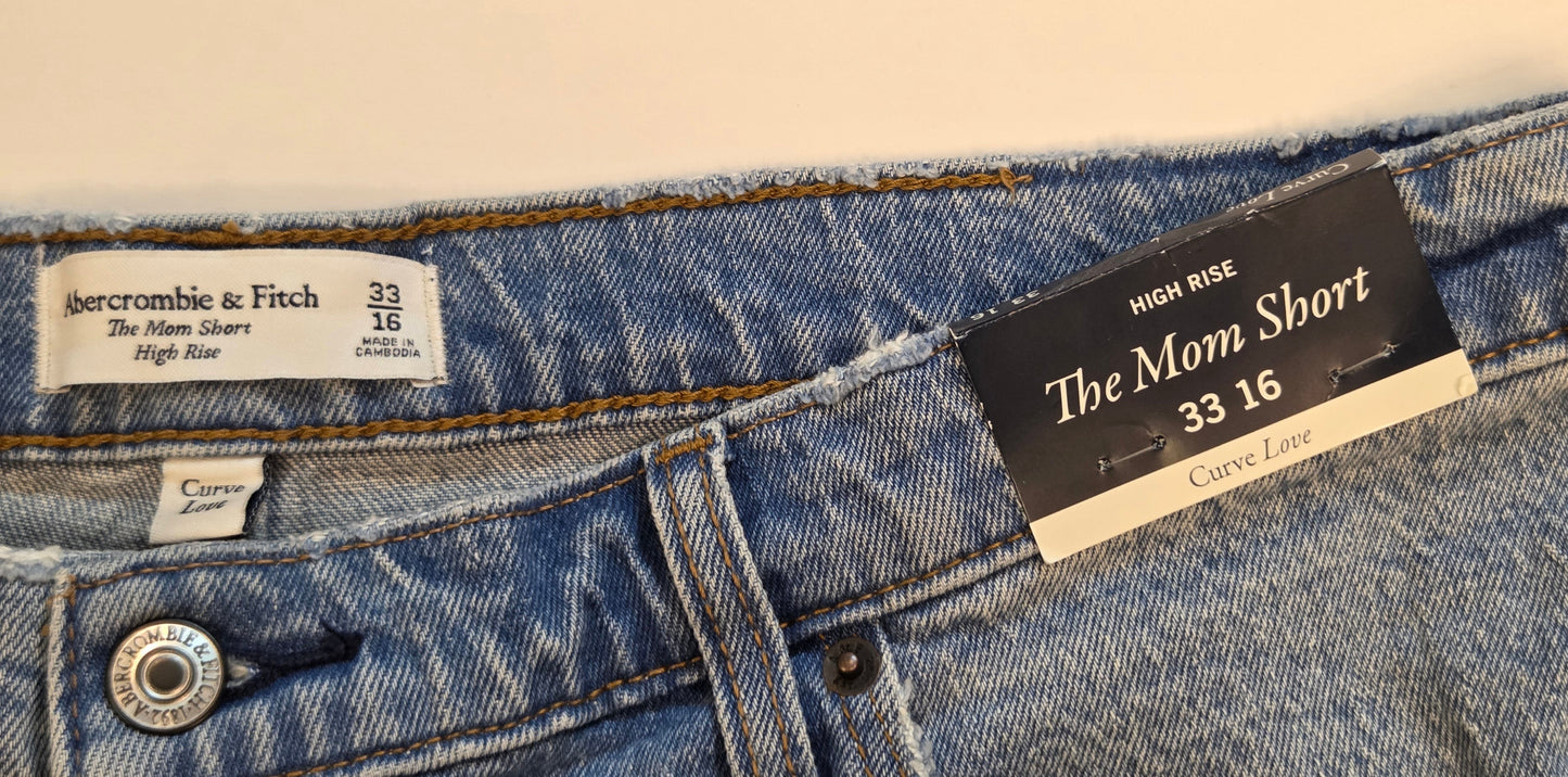 #152 - PRICE REDUCED Abercrombie Curve Love "The Mom Shorts", Womens Size 33(16), NWT