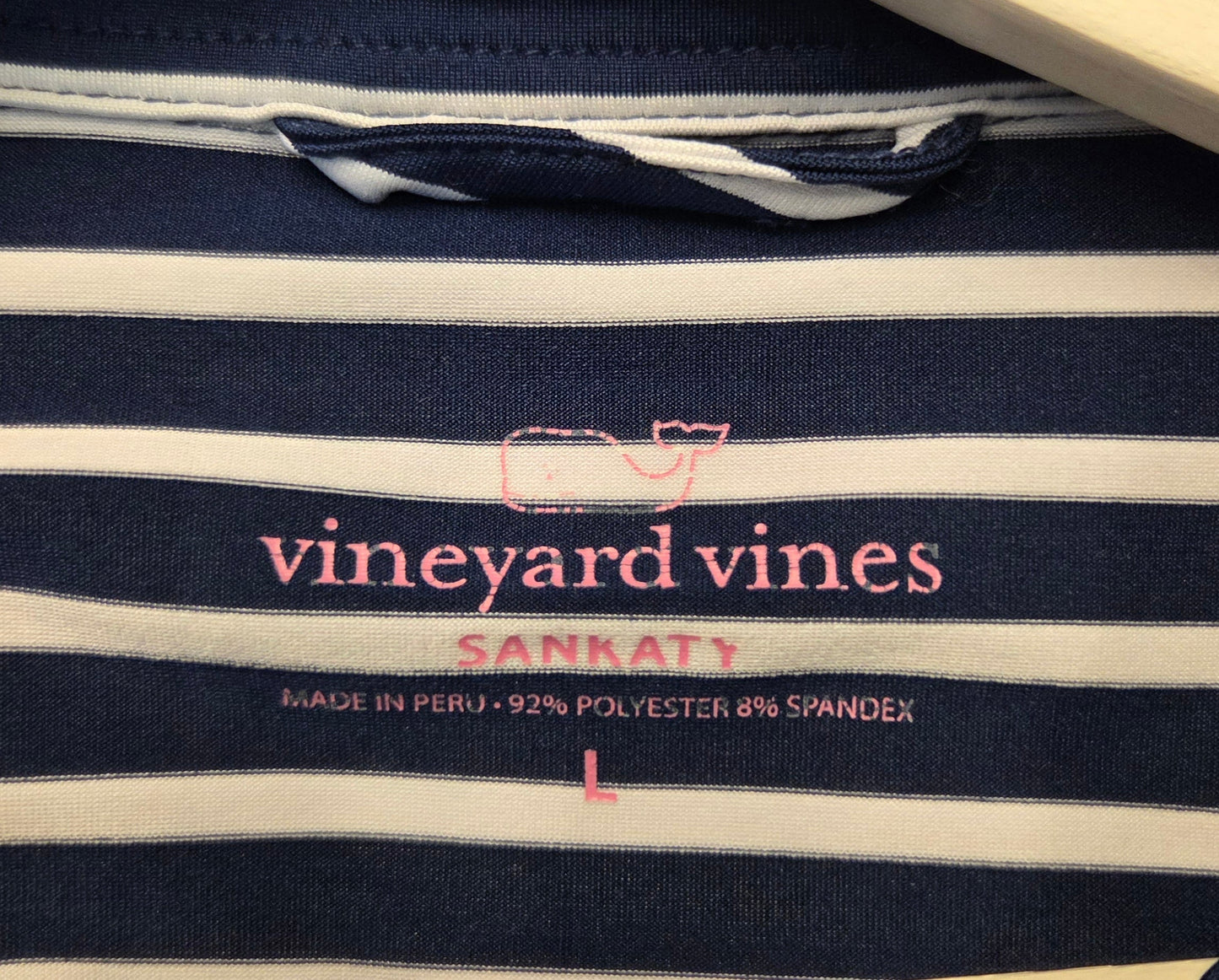 #152 - PRICE REDUCED Vineyard Vines Sankaty Navy/White Striped Dress, Women's L, EUC