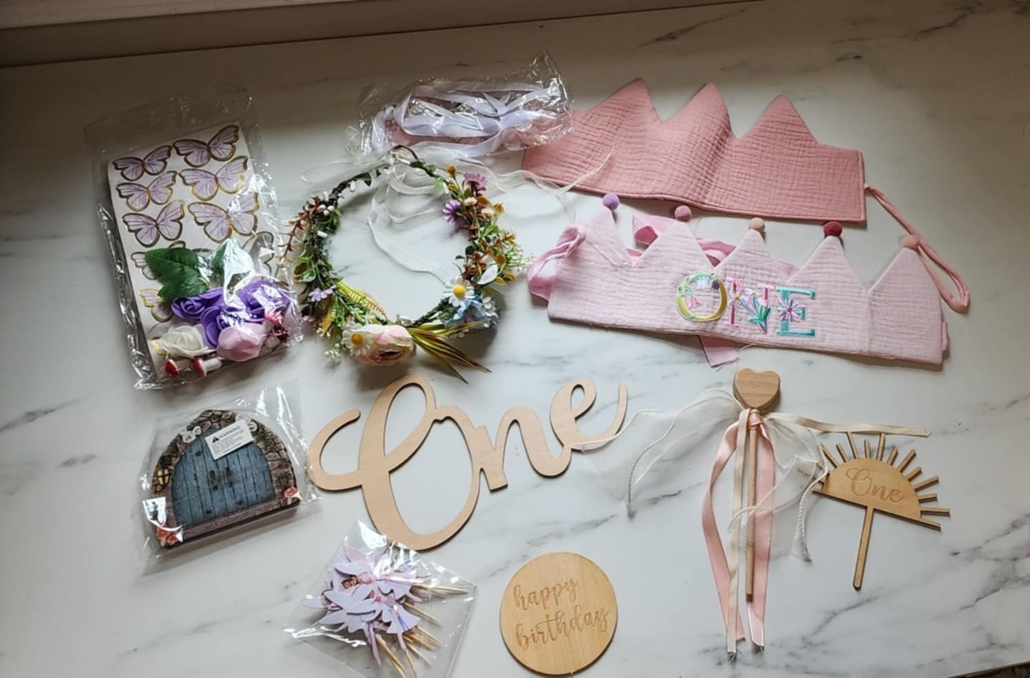 #178 First birthday accessory lot