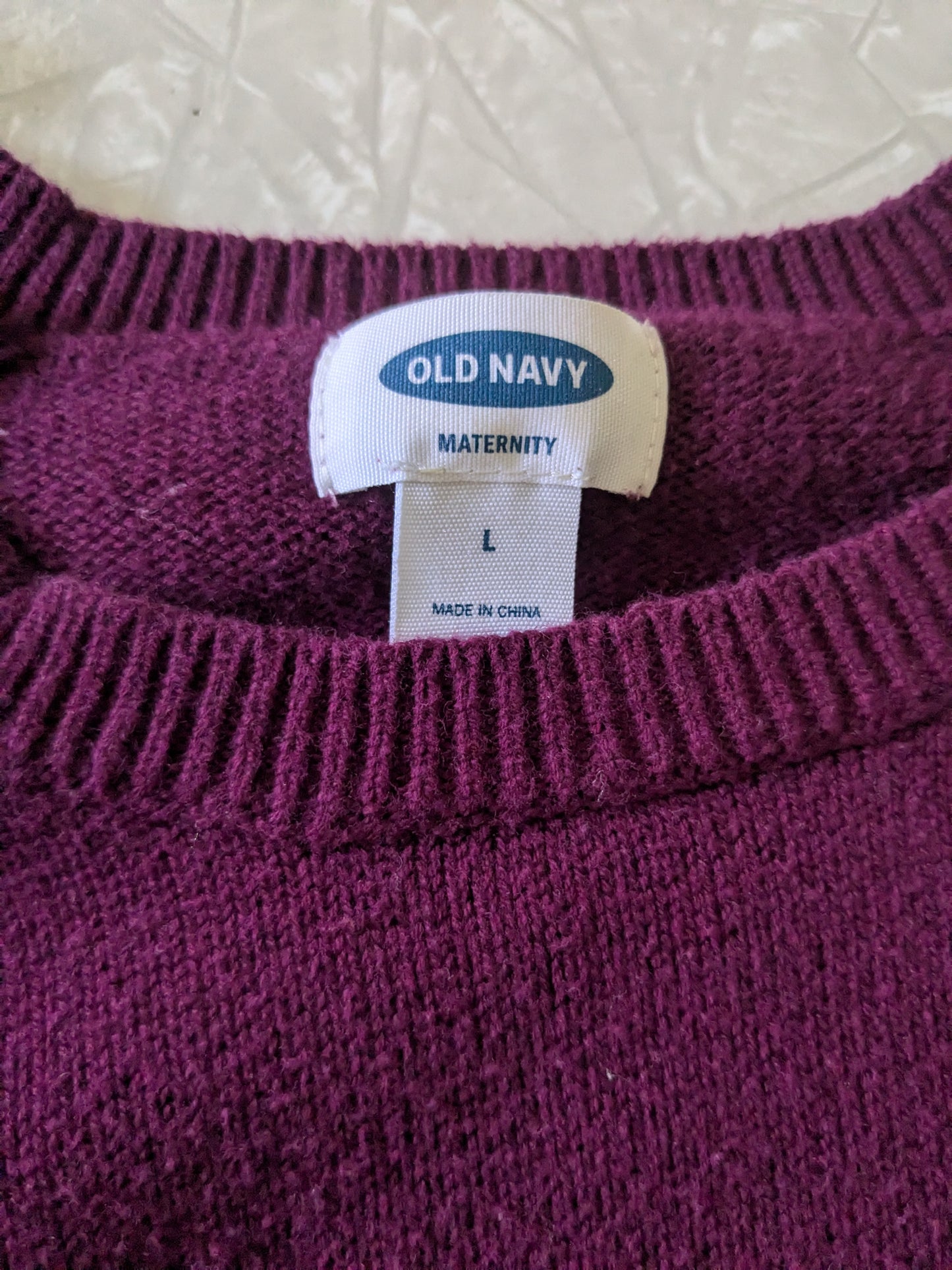 #61 Sz Large Old Navy Maternity/Nursing Sweater Plum/Red/Purple