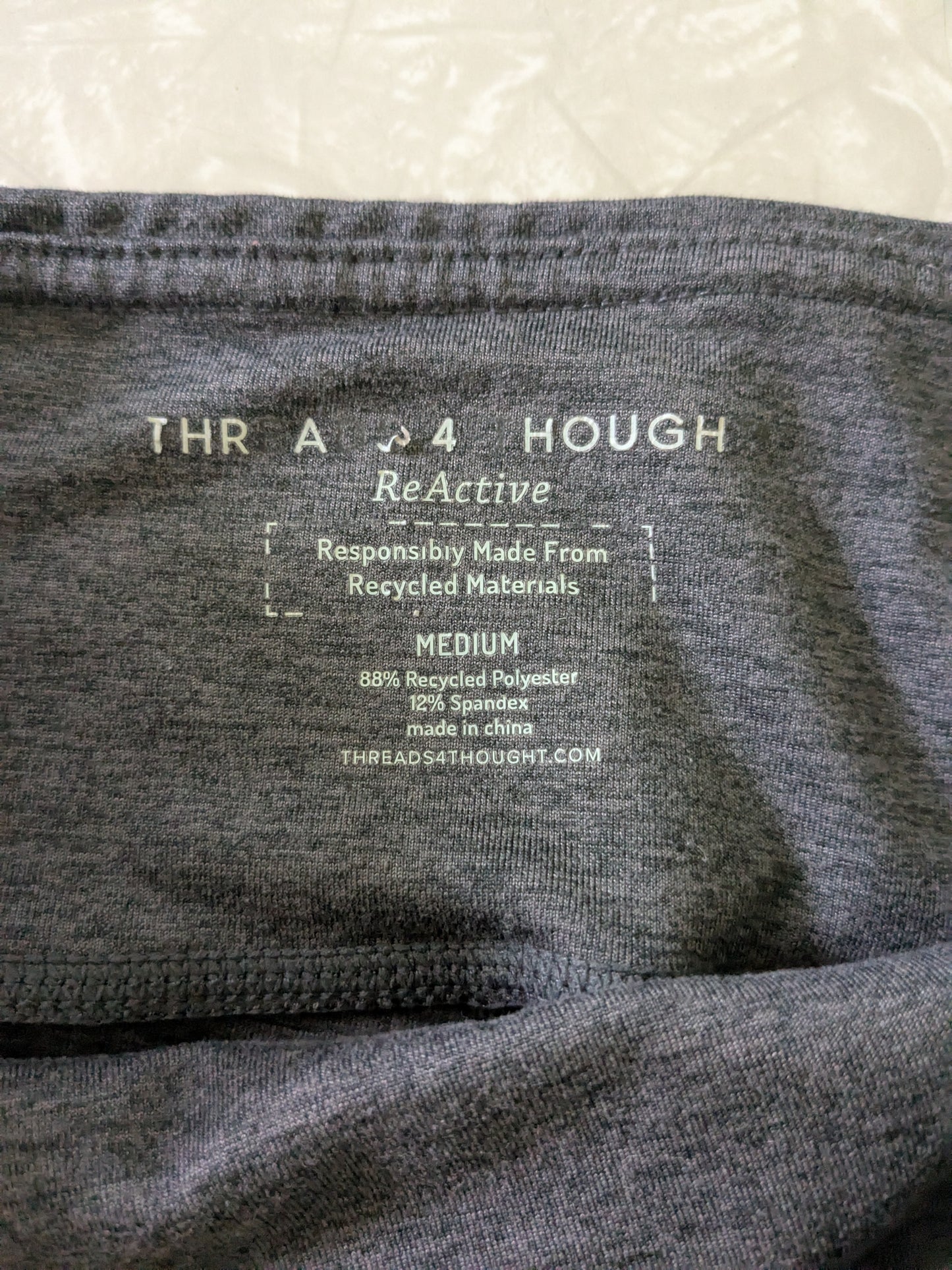 #61 Threads 4 Thought Sz Medium Women's Leggings Dark Heather Gray