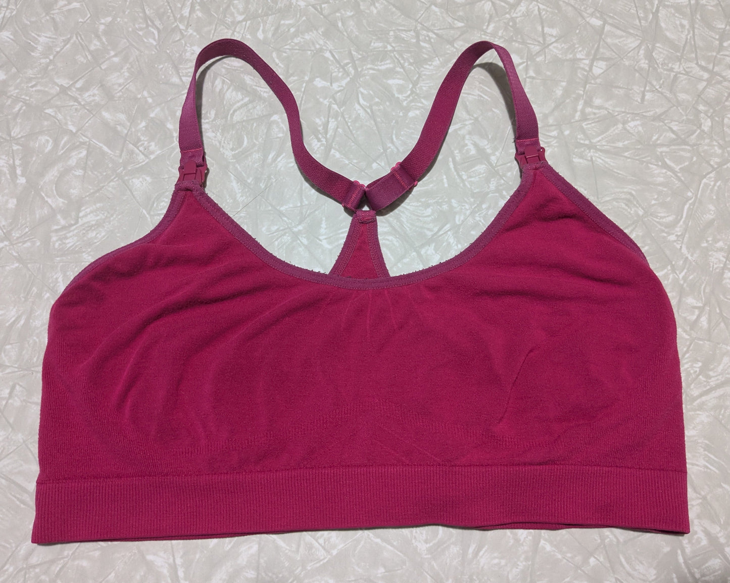 #61 Bamboobies Sz Large Pink Bamboo Nursing Bra