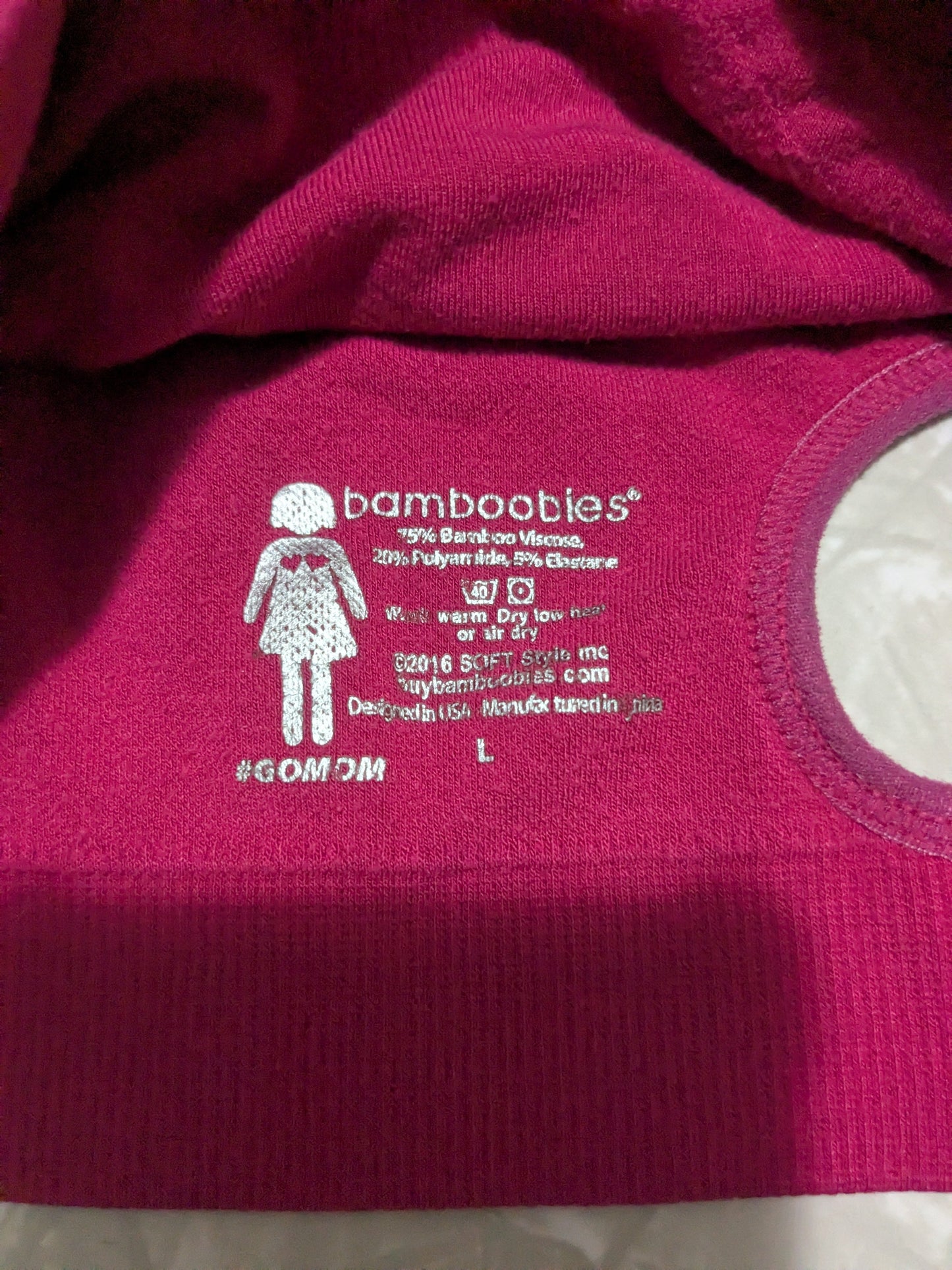 #61 Bamboobies Sz Large Pink Bamboo Nursing Bra