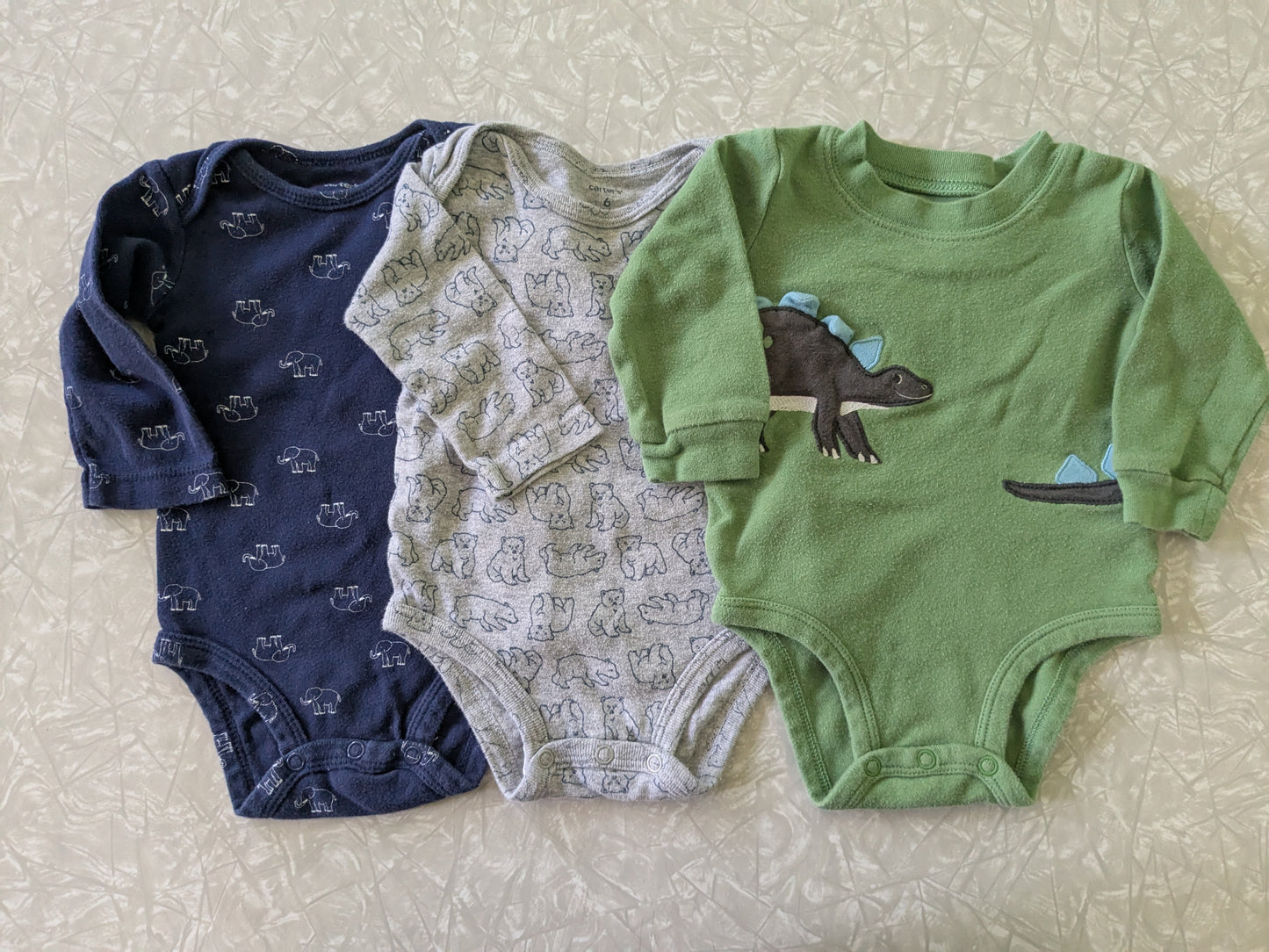 #61 Carter's 6mo Shirts Bodysuits Dino Elephant Bear