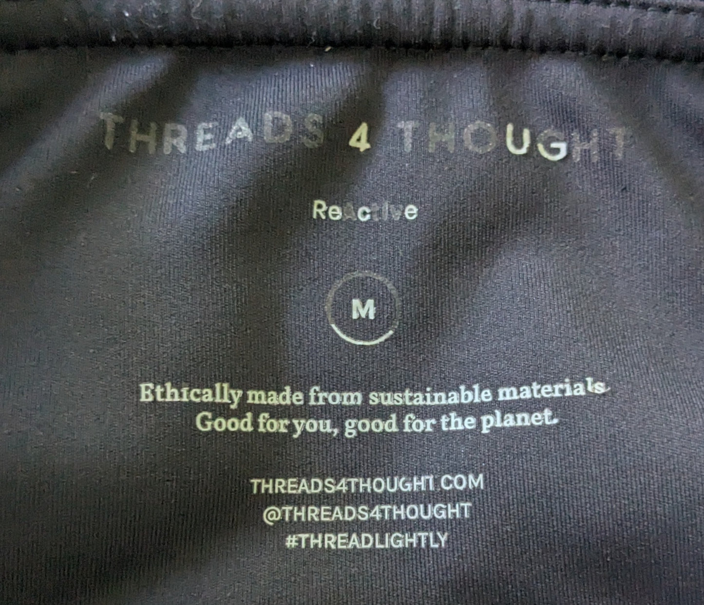 #61 Threads 4 Thought Sz Medium Women's Leggings Black Lightweight