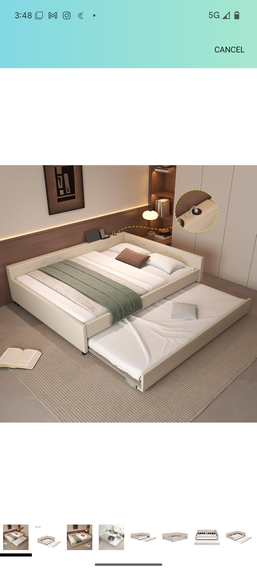 Seller #4 queen daybed with trundle in beige REDUCED