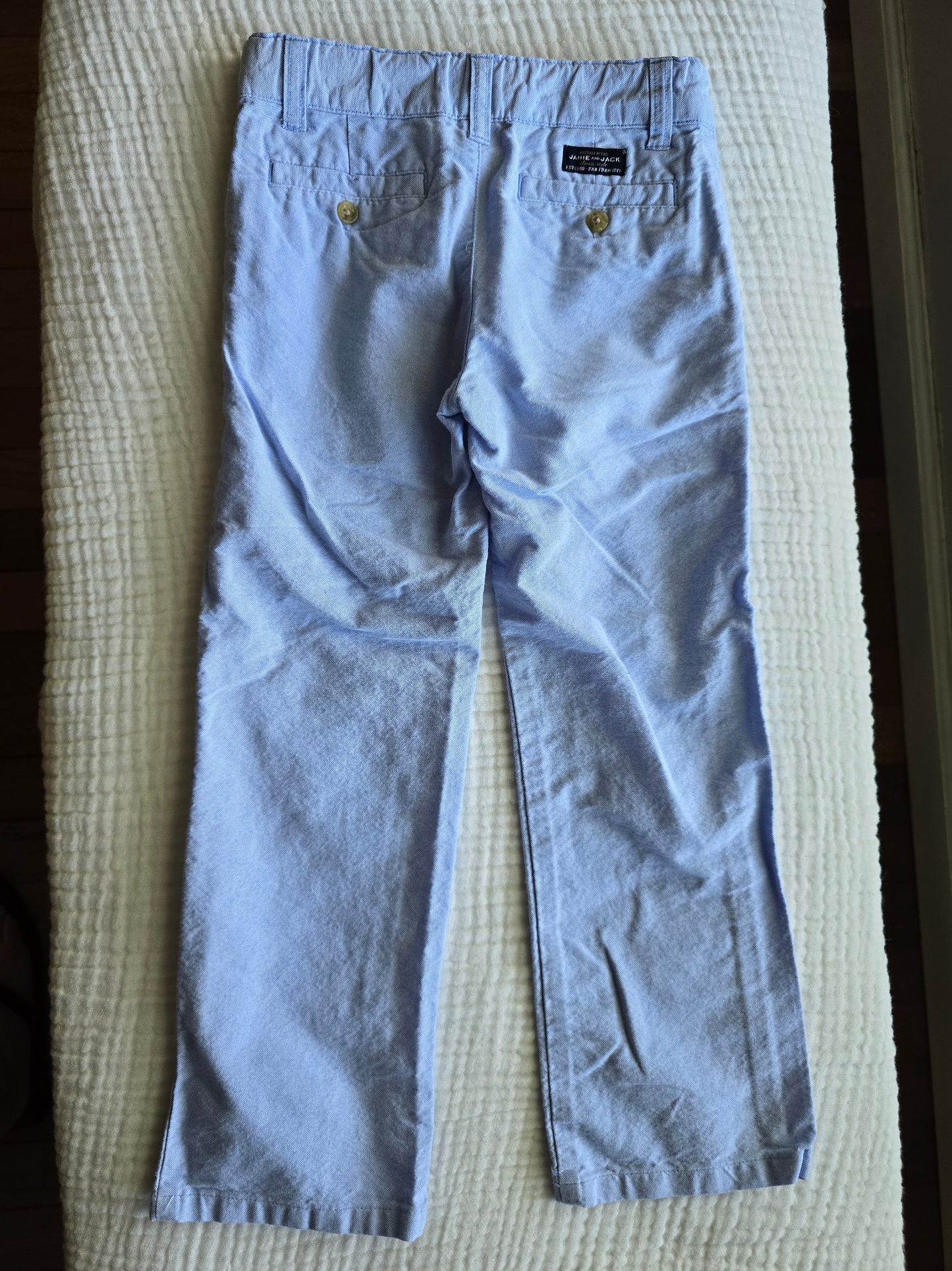 #131 Janie & Jack Boys Blue Linen Pants sz 5