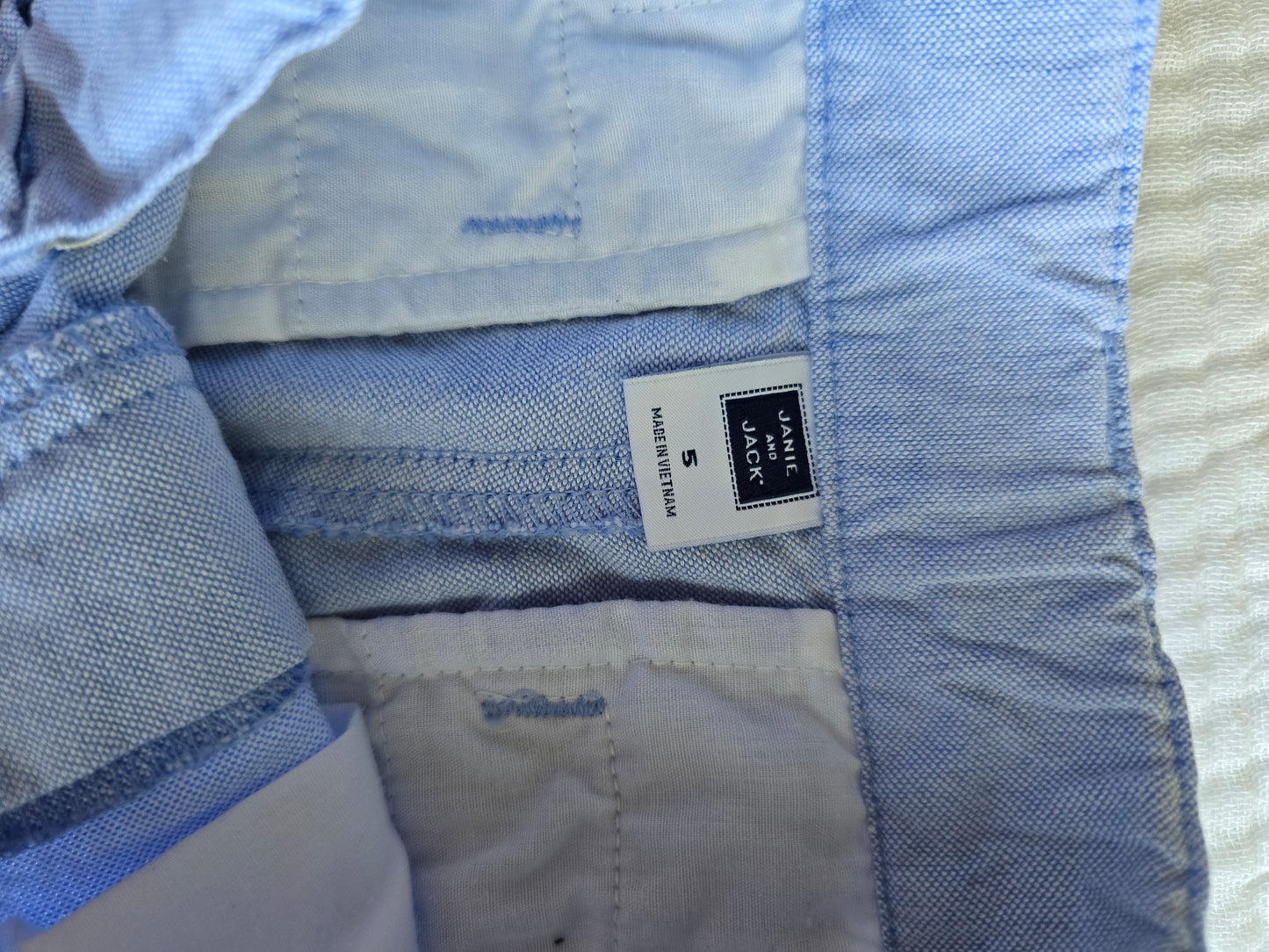 #131 Janie & Jack Boys Blue Linen Pants sz 5