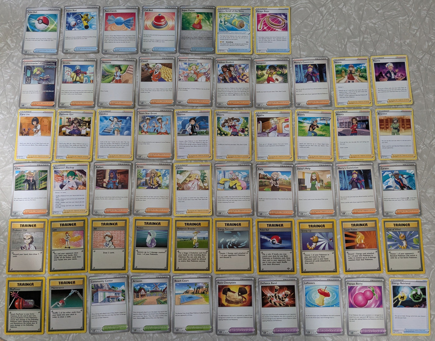 #61 Pokemon Trainer Cards - 57 Cards