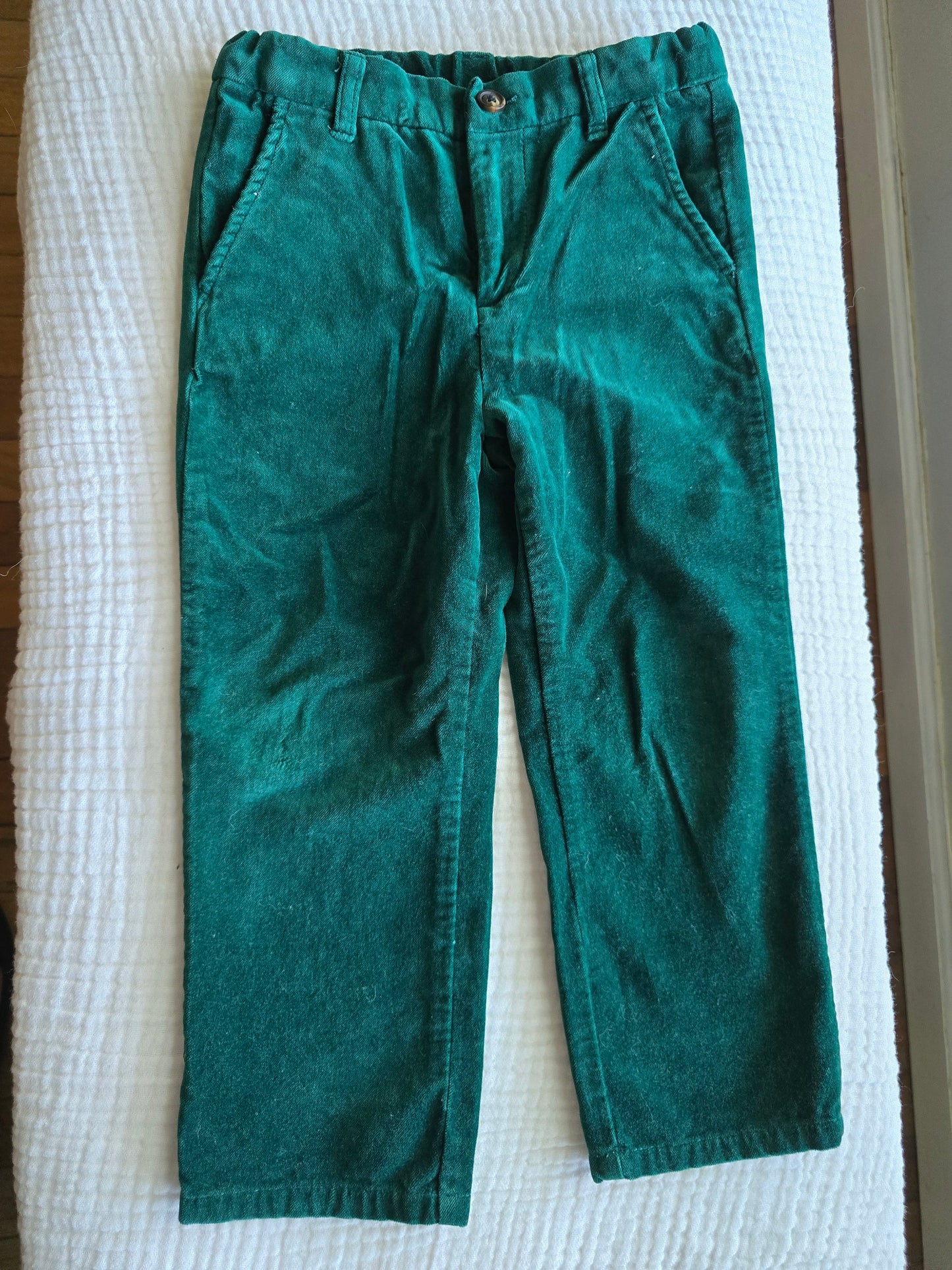 #131 REDUCED Boys Velvet Green Gymboree pants sz 4