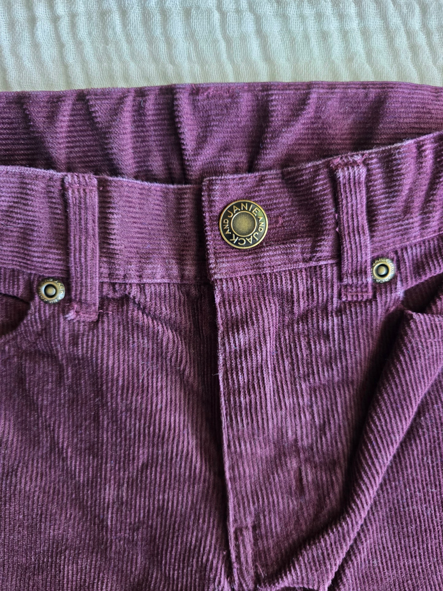 #131 REDUCED Janie & Jack Boys Maroon Corduroy Pants sz 4