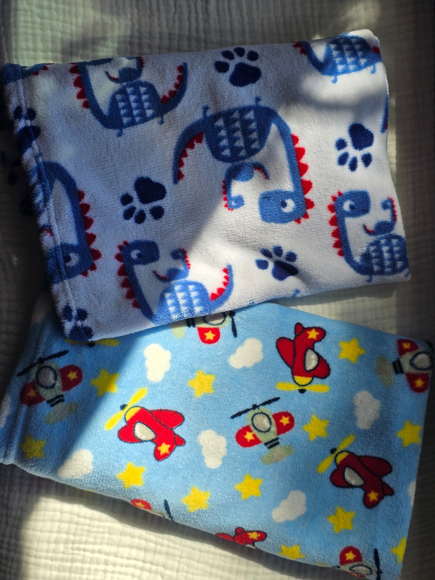 #131 2 fleece boys baby blankets