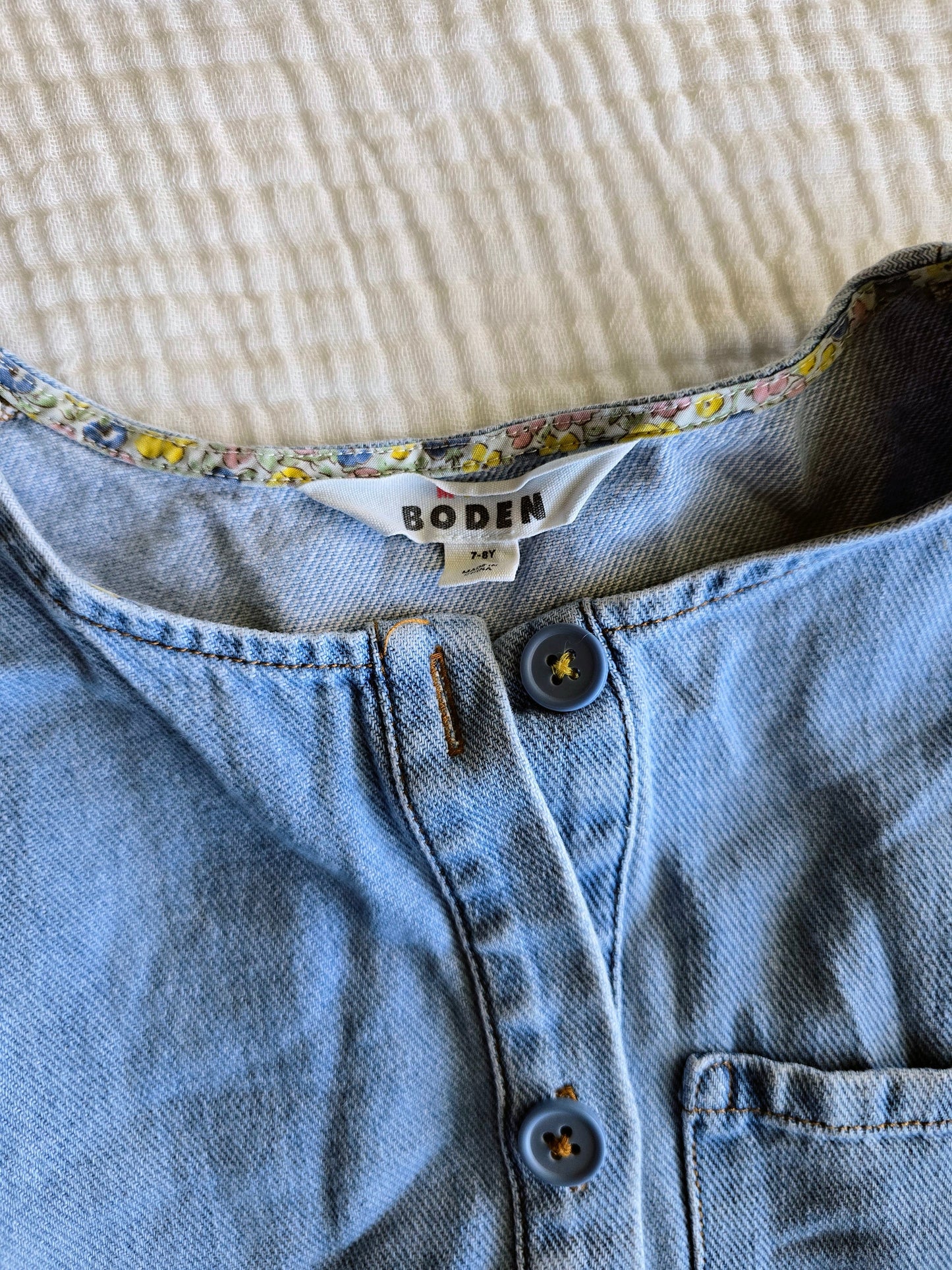 #131 Boden Girls denim dress 7-8Y