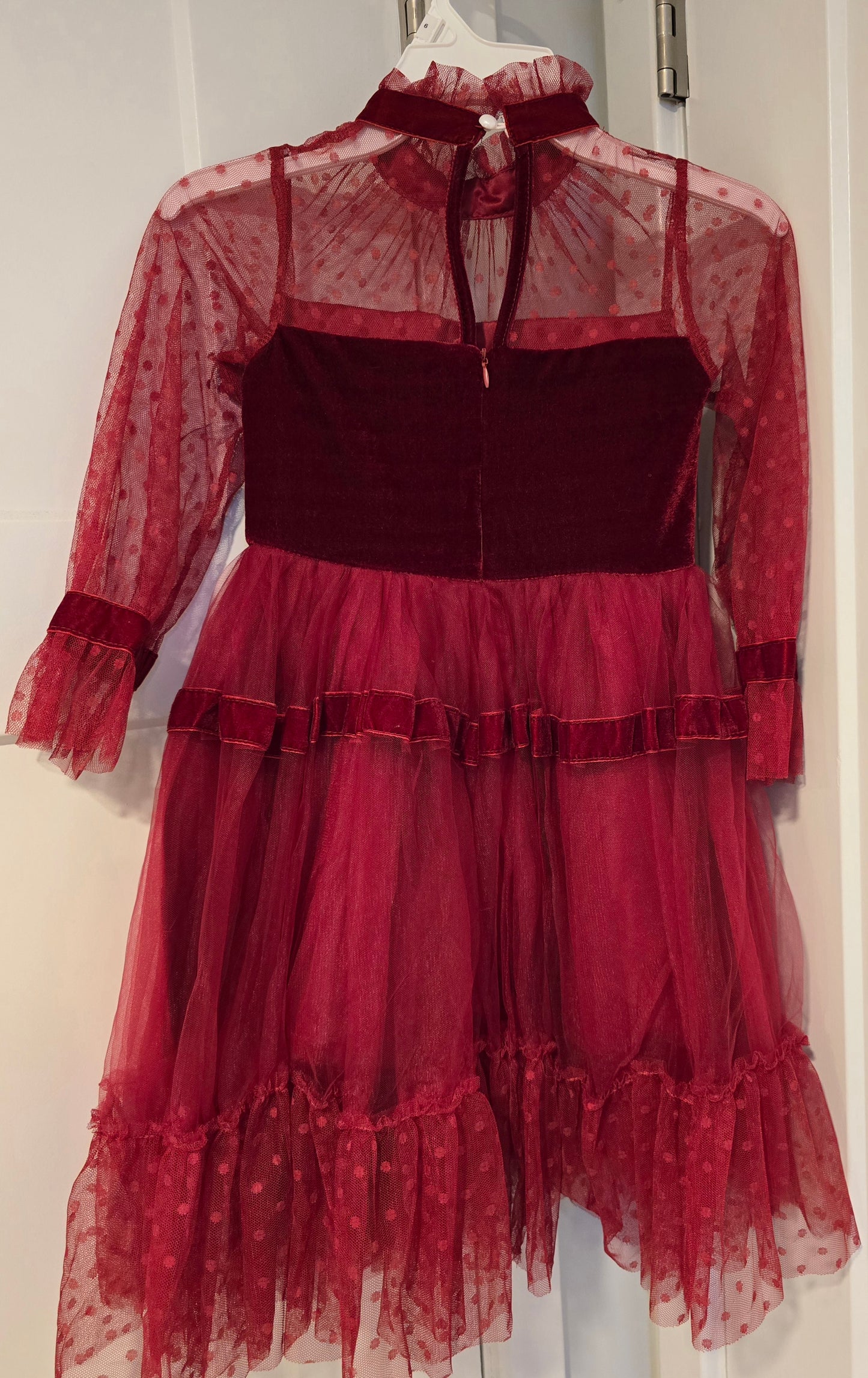 #131 Trish Scully NWT Red Velvet & Tulle dress sz 5
