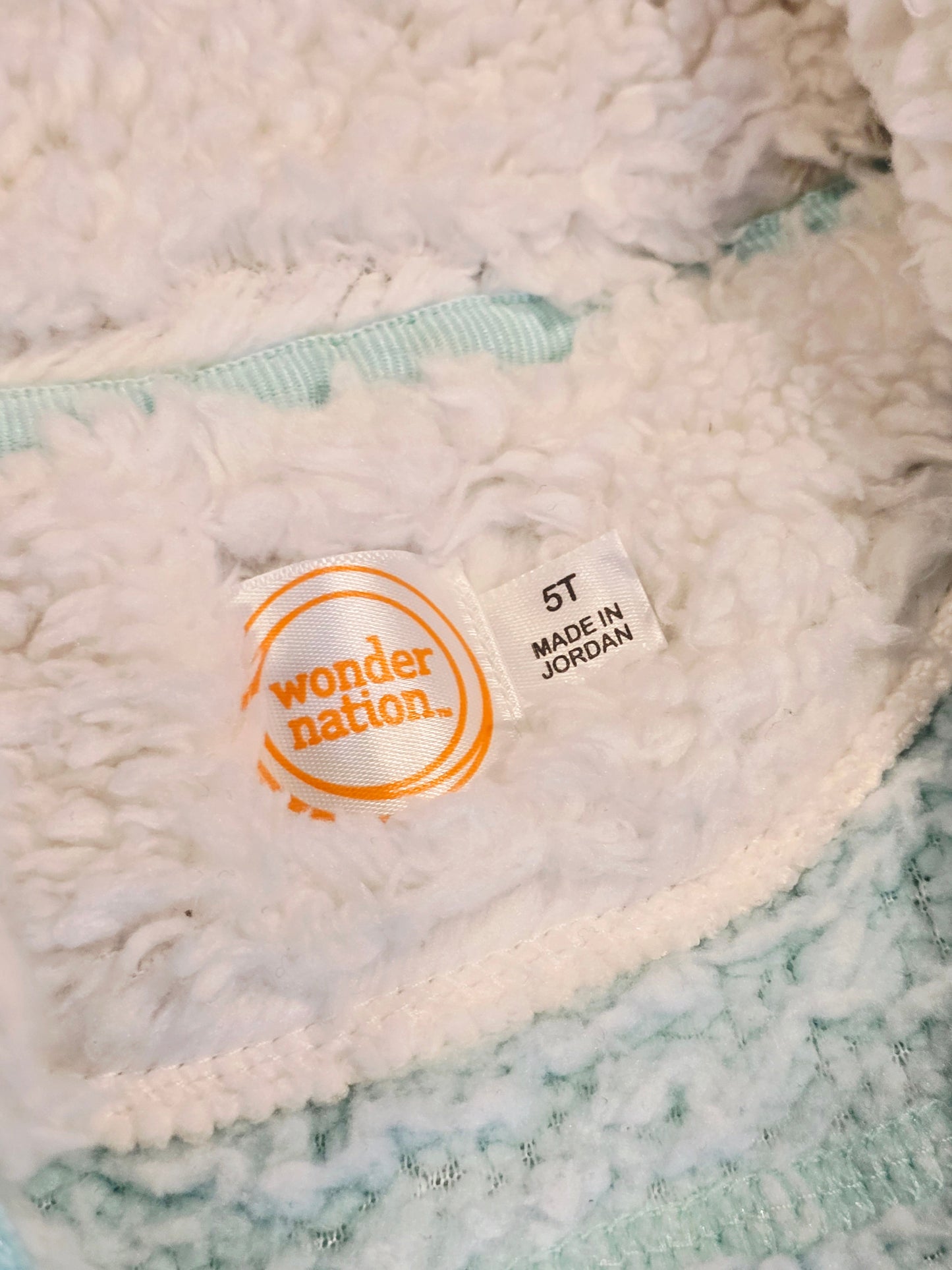 #131 REDUCED Wonder Nation Teal Fleece Girls 1/4 zip sz 5